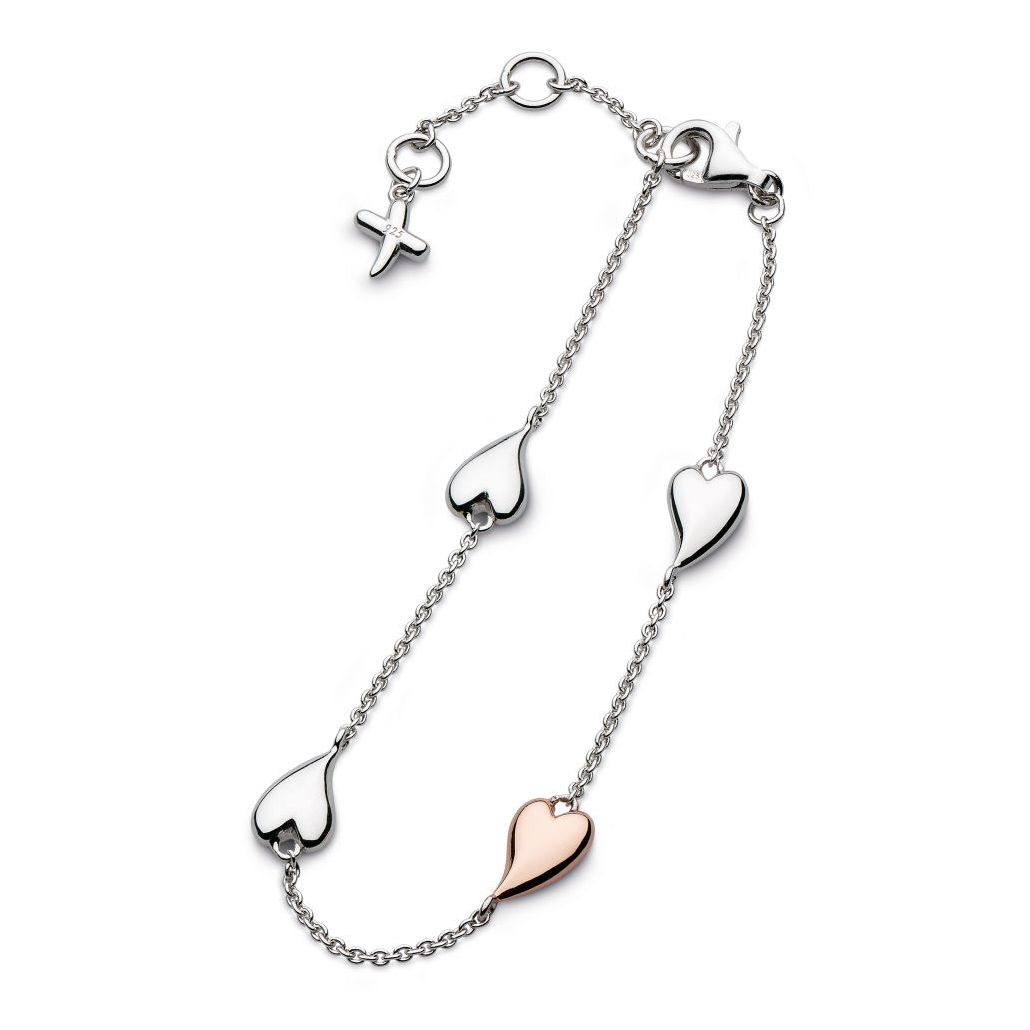 Desire Kiss Blush Heart Station Bracelet