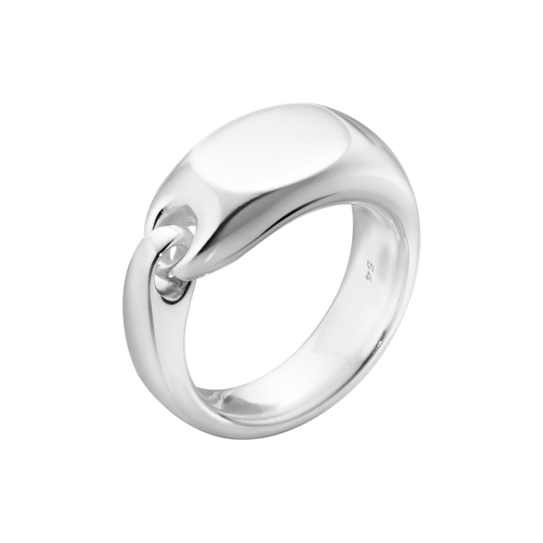 Silver Reflect Signet Ring