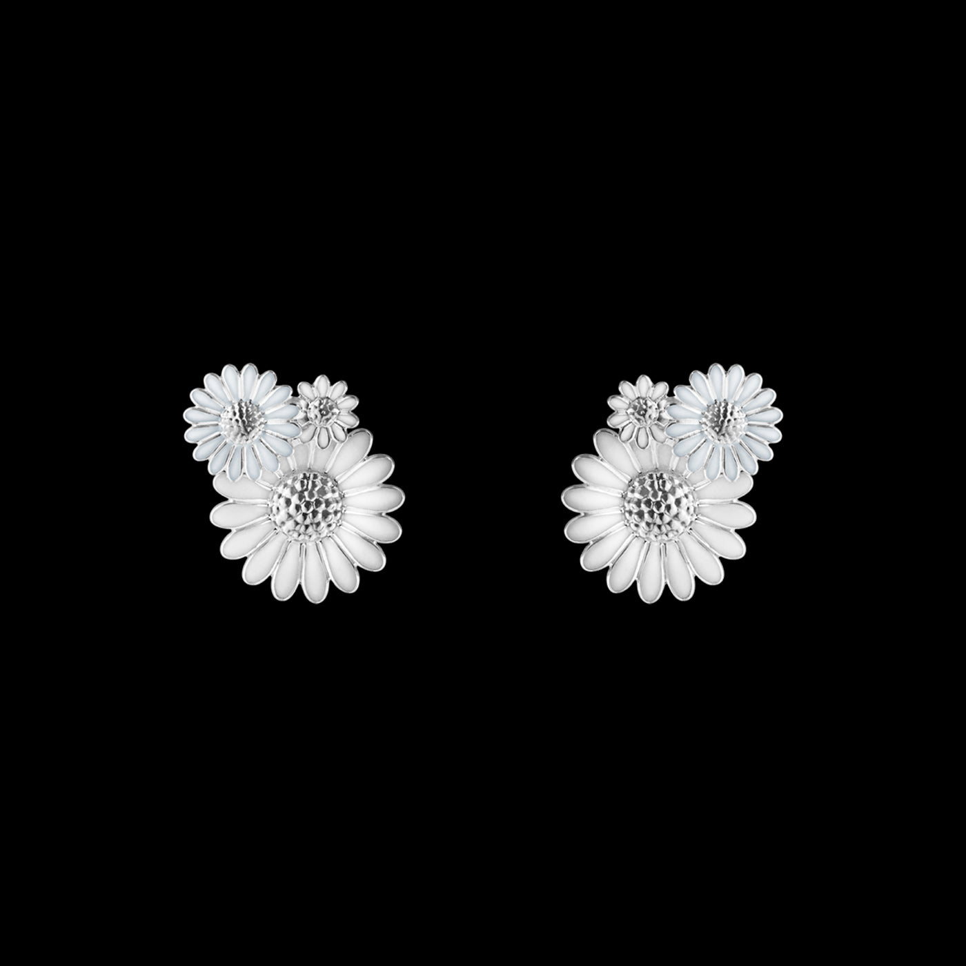 Silver Daisy Stud Earrings