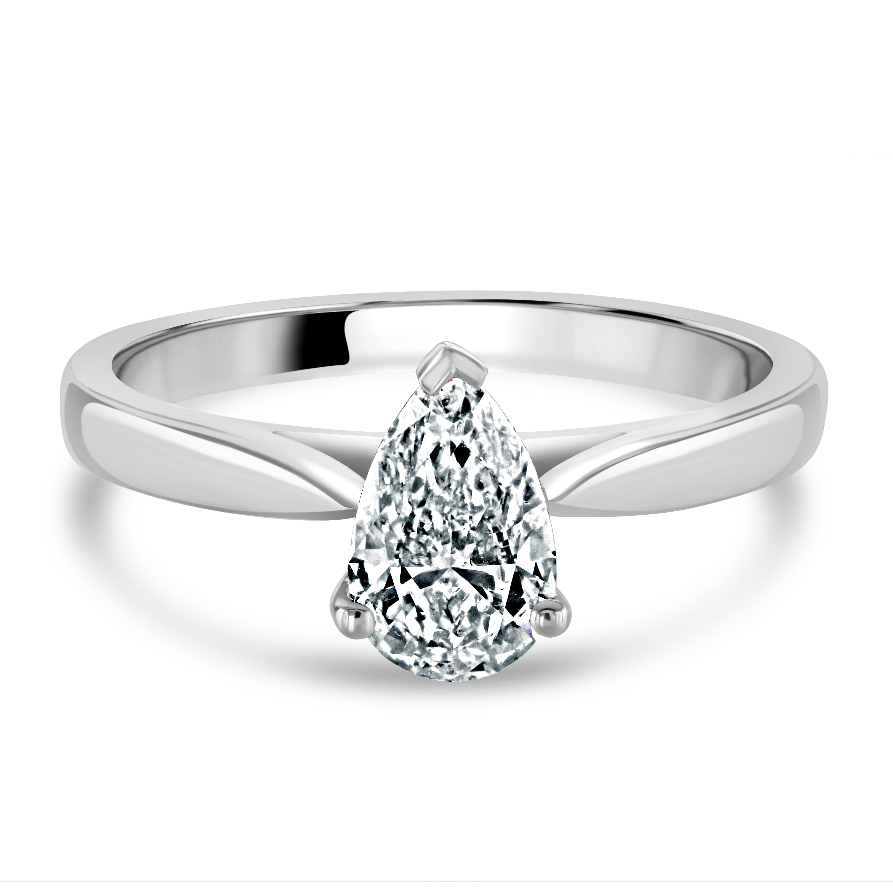 0.80ct Diamond Pear Cut Solitaire Platinum Ring