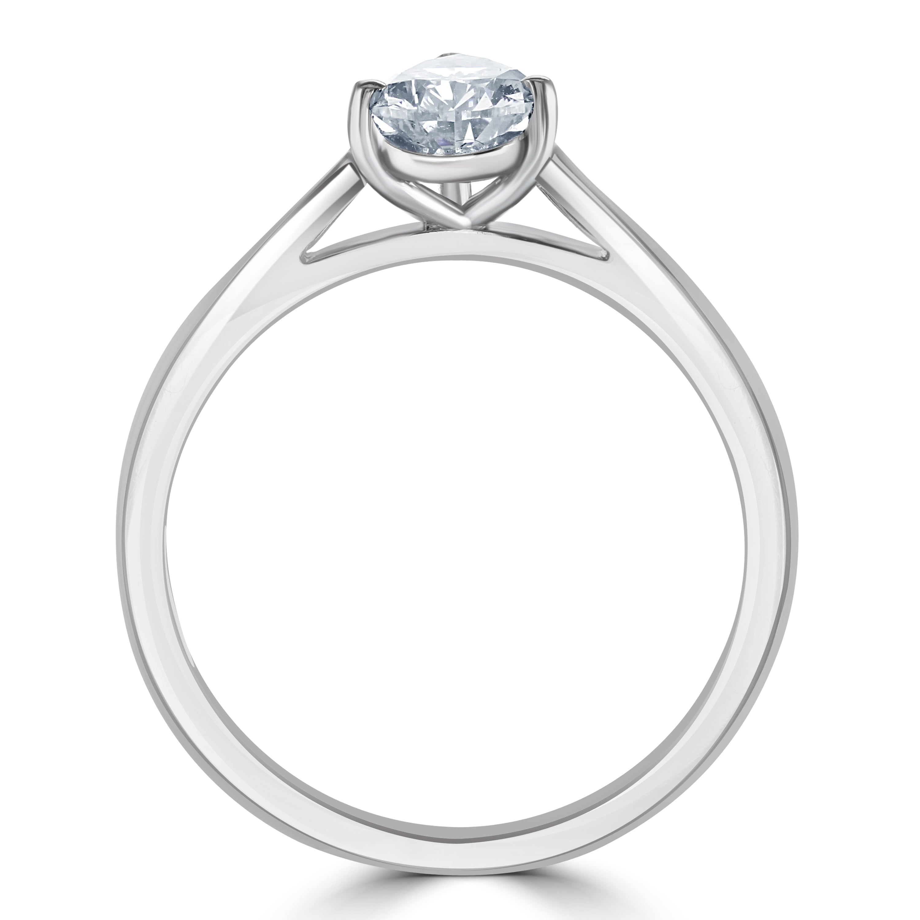 0.80ct Diamond Pear Cut Solitaire Platinum Ring