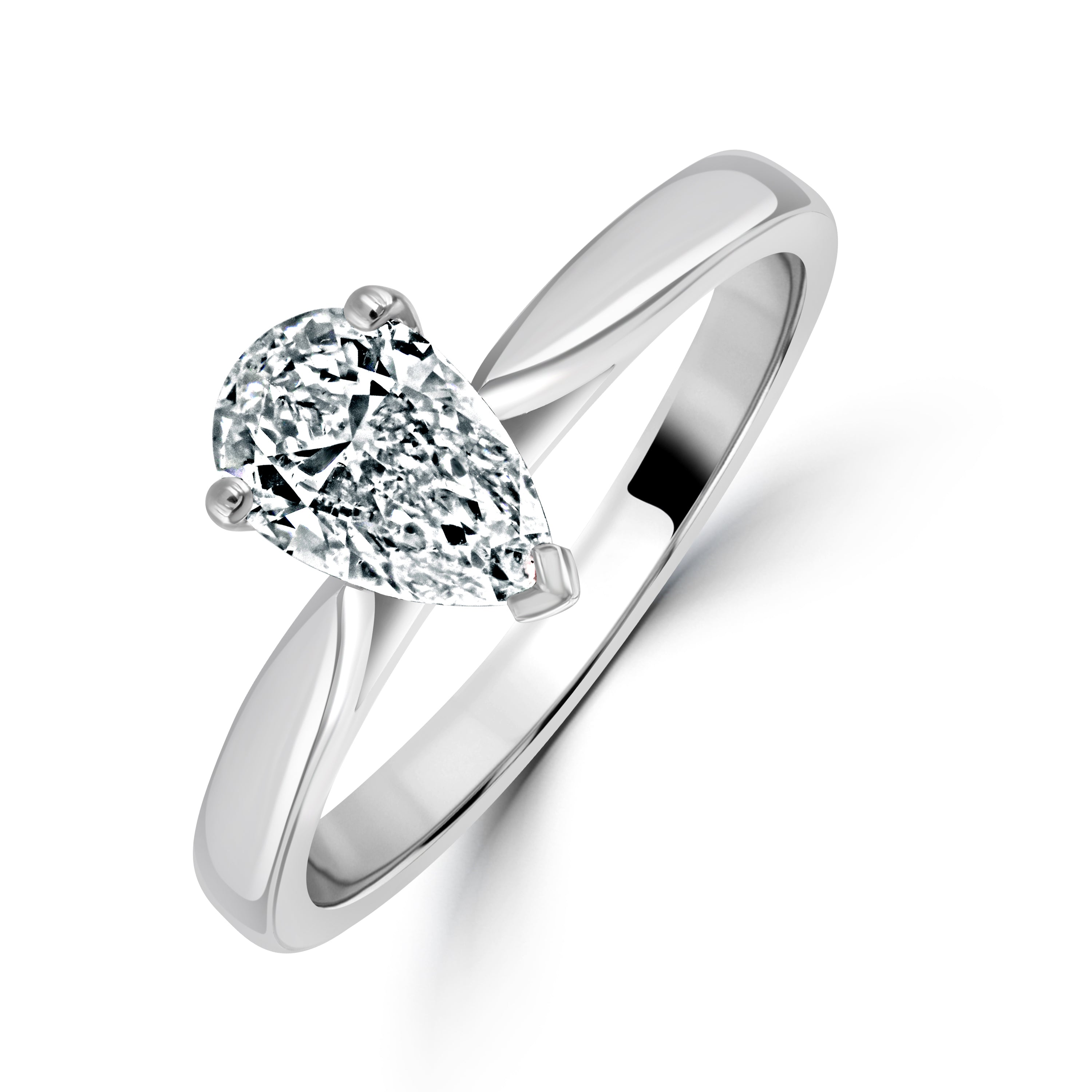0.80ct Diamond Pear Cut Solitaire Platinum Ring