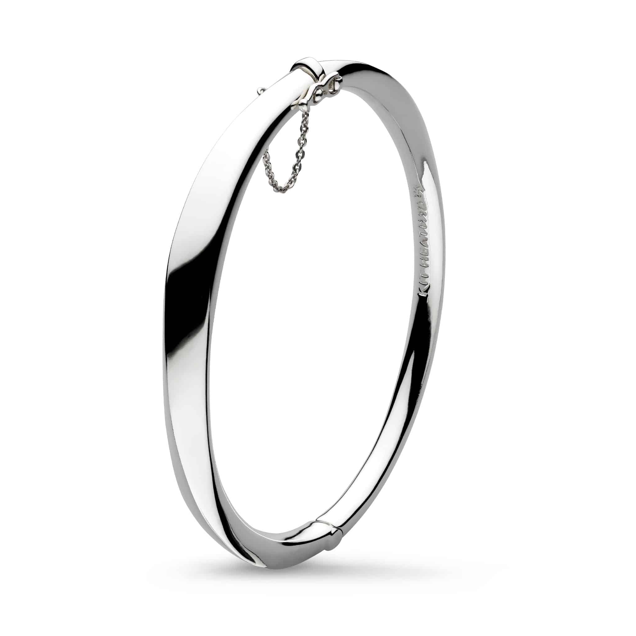 Silver Bevel Cirque Hinged Bangle