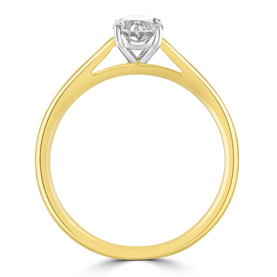0.72ct Oval Cut Diamond Solitaire 18ct Yellow Gold Ring