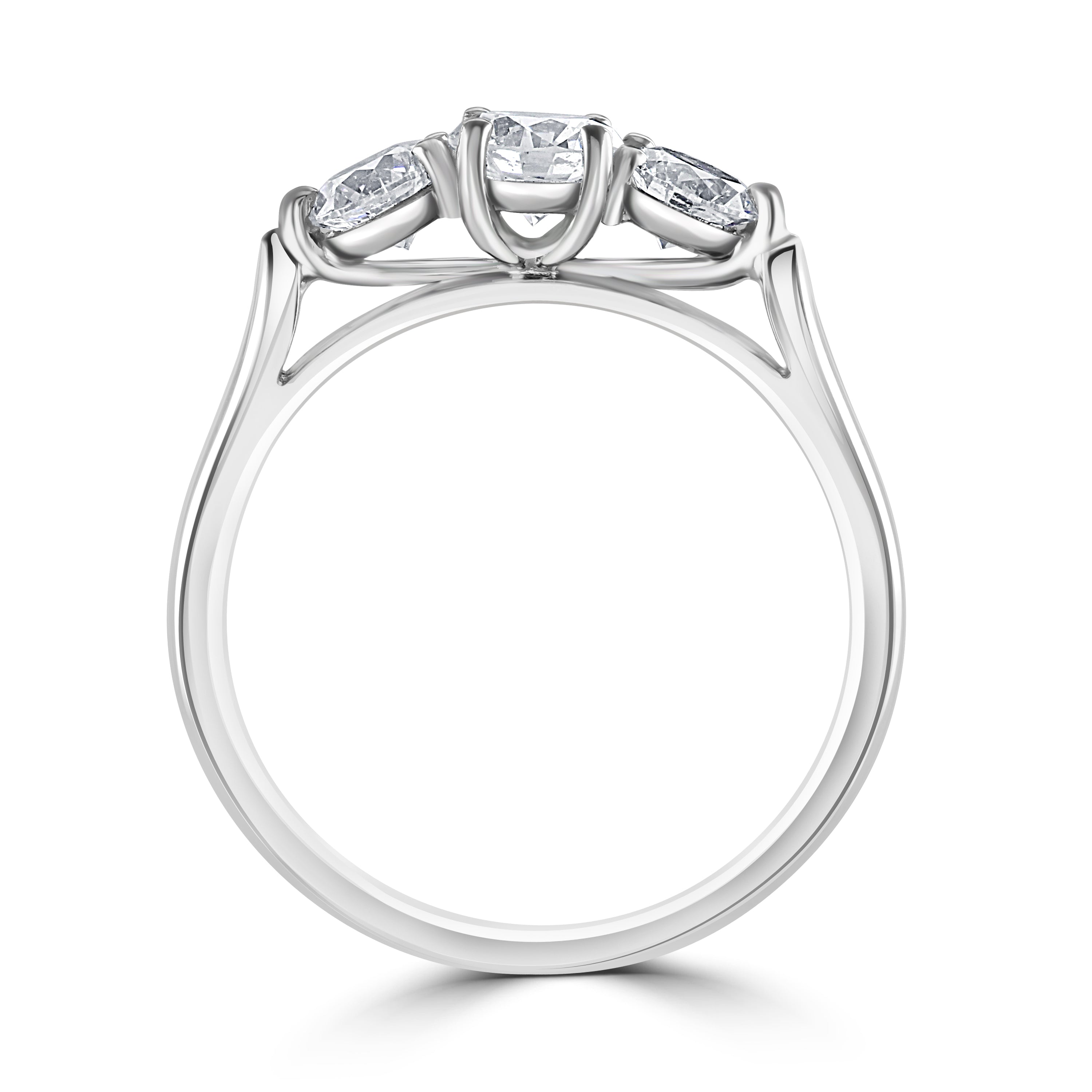 Platinum Round Brilliant Cut Diamond Trilogy Ring