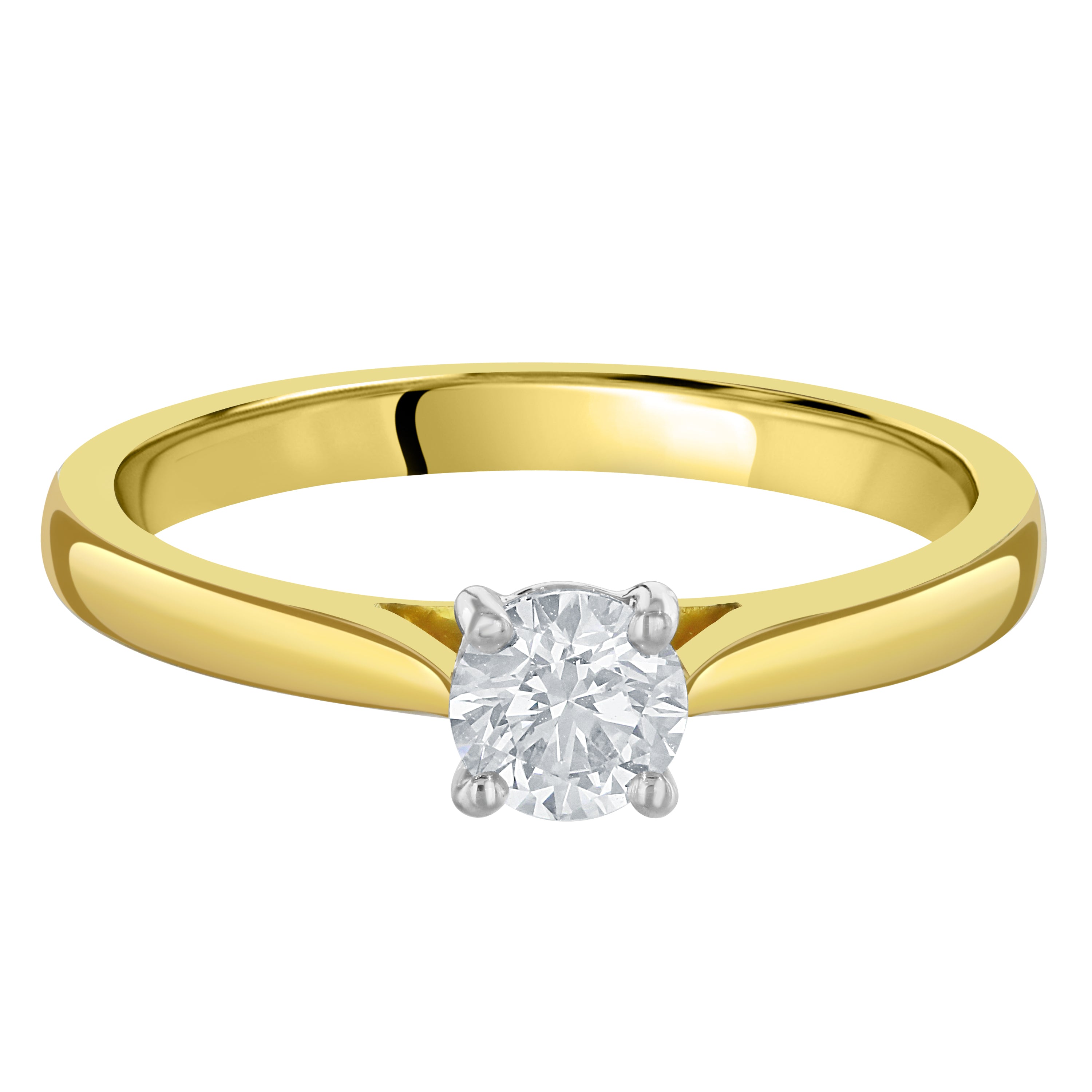 0.40ct Round Brilliant Cut Diamond Solitaire 18ct Yellow Gold Ring