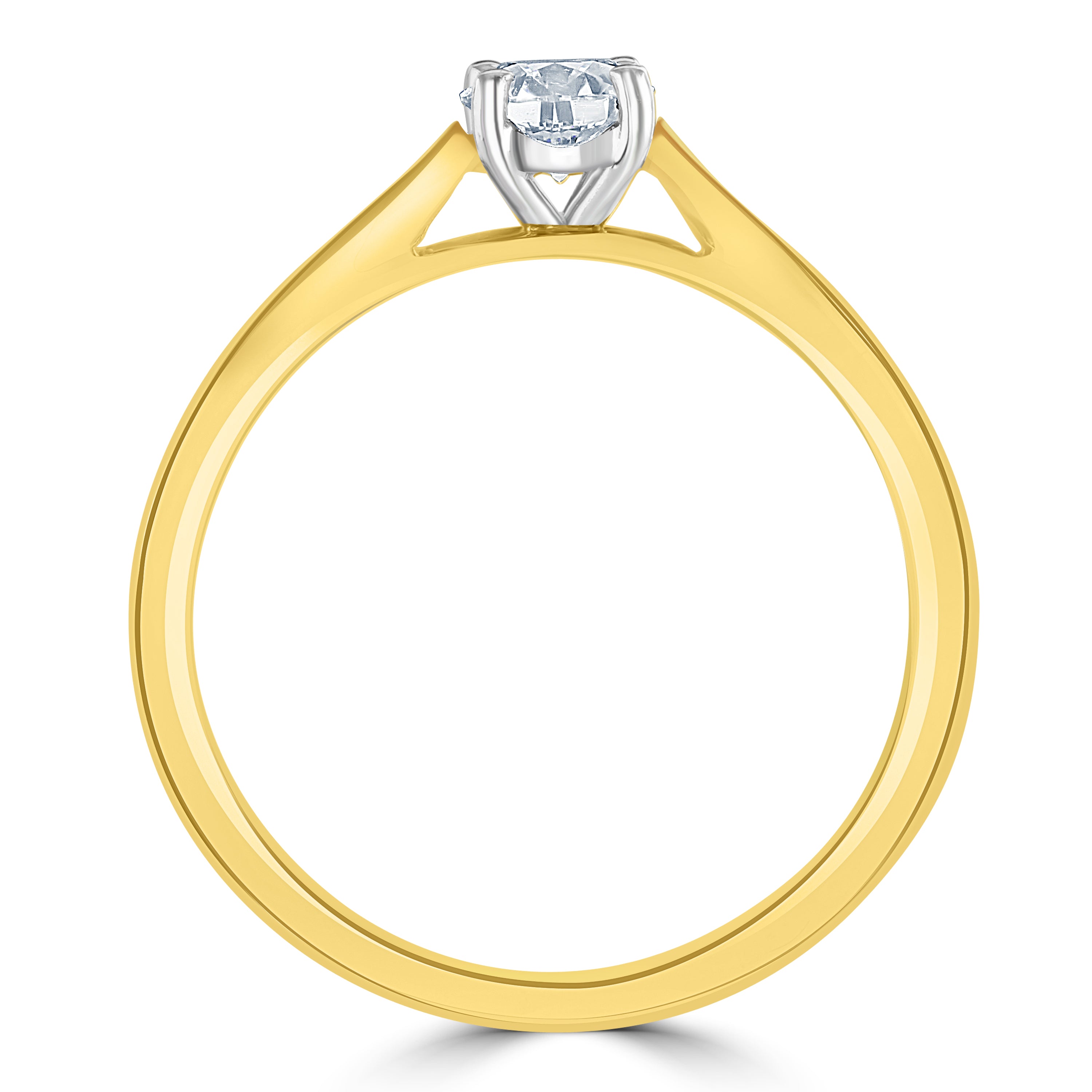0.40ct Round Brilliant Cut Diamond Solitaire 18ct Yellow Gold Ring
