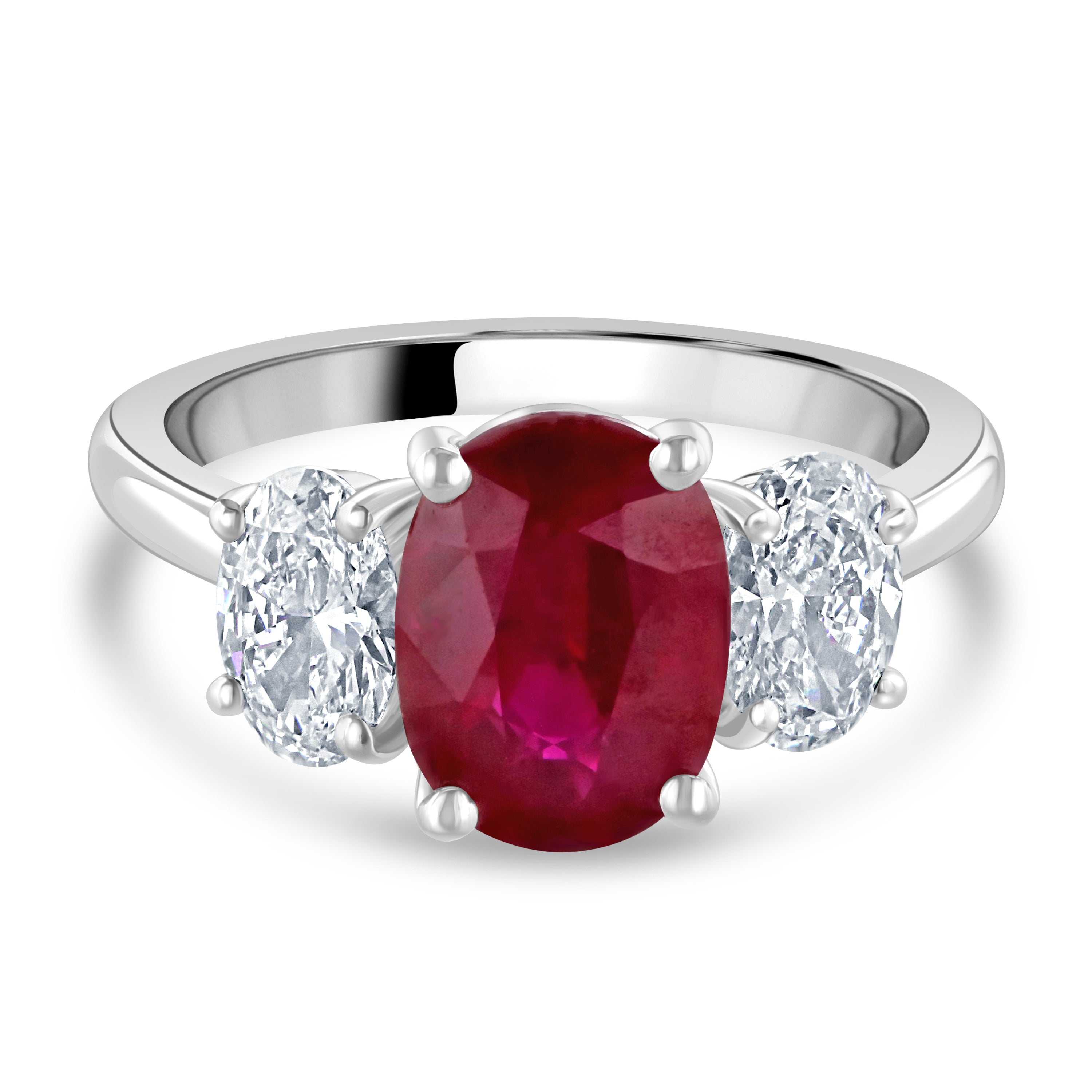 Platinum Ruby & Diamond Trilogy Ring