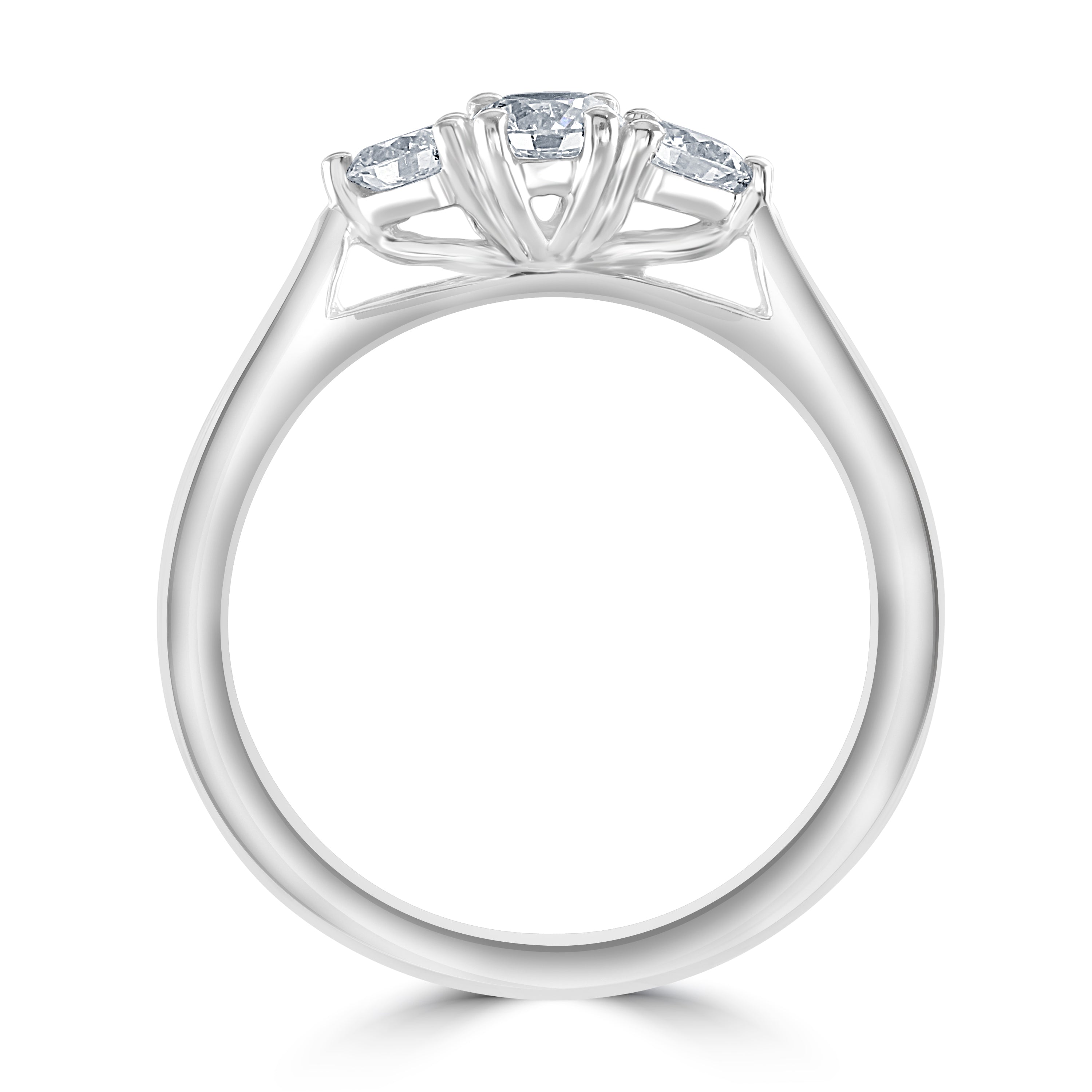 Platinum Round Brilliant Cut Diamond 3-Stone Ring