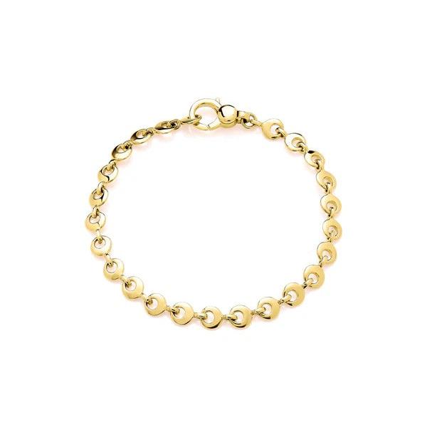 ct yellow gold Fancy Polish Round Link Bracelet