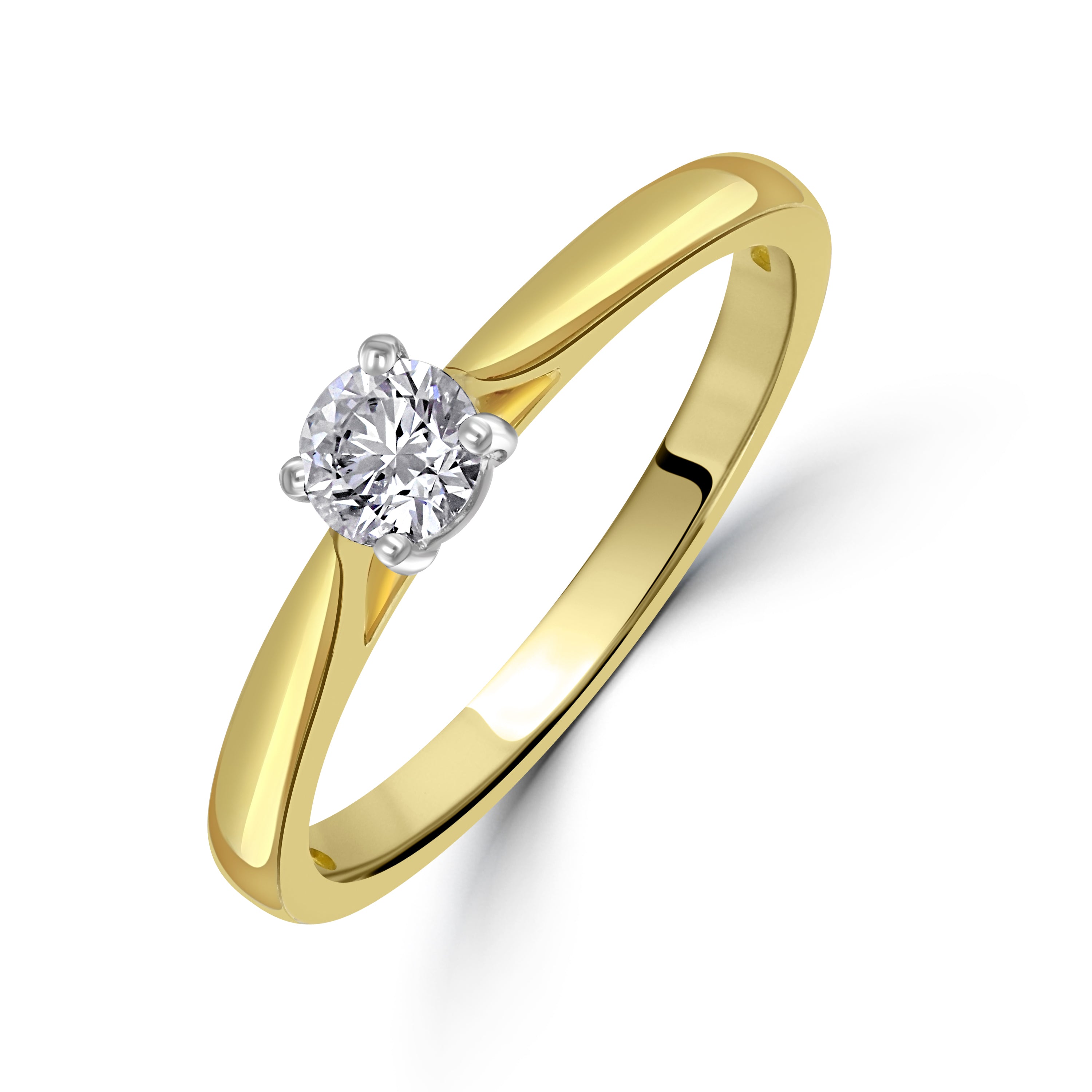 0.30ct Round Brilliant Cut Diamond Solitaire 18ct Yellow Gold Ring