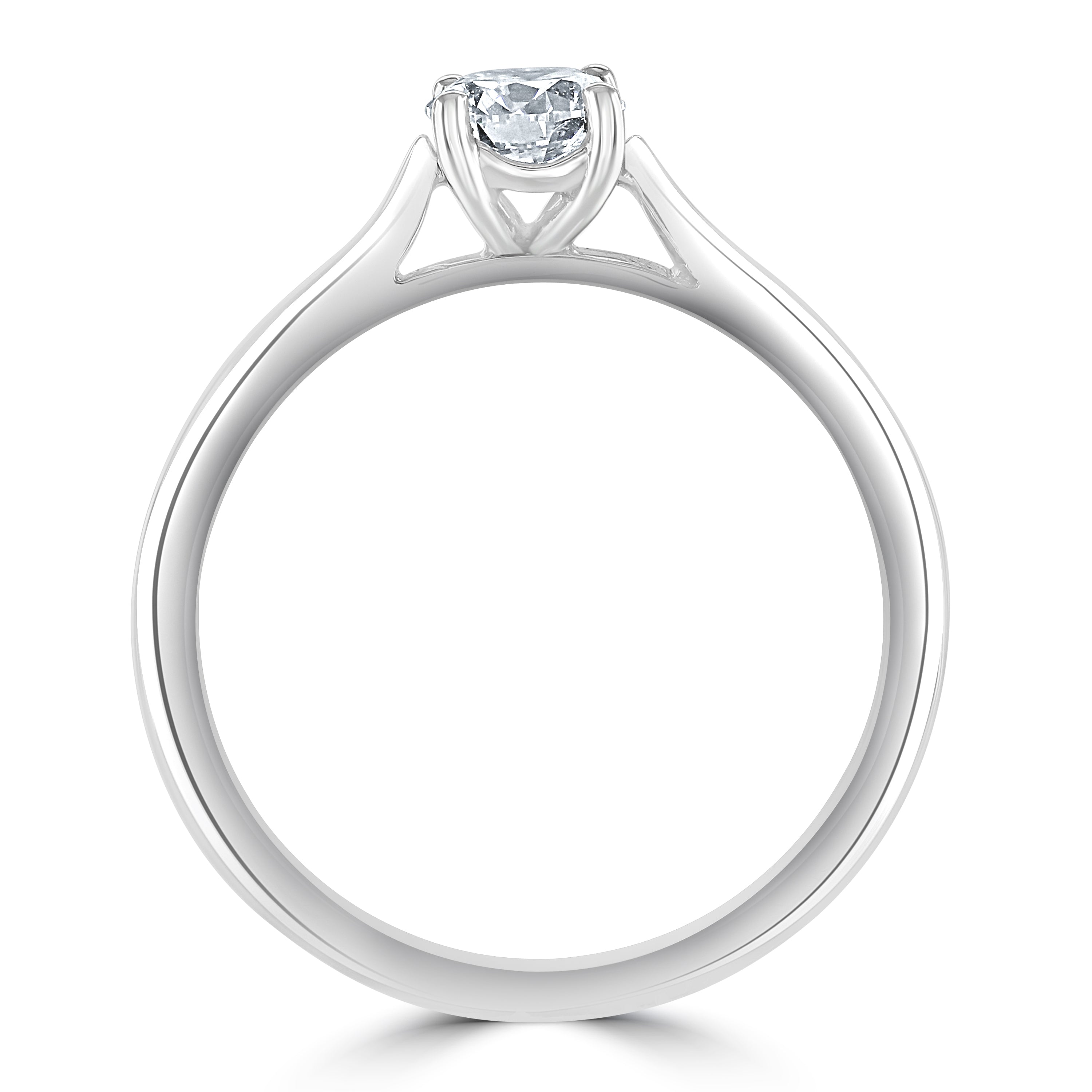 Platinum 0.50ct Round Brilliant Cut Diamond Solitaire Ring