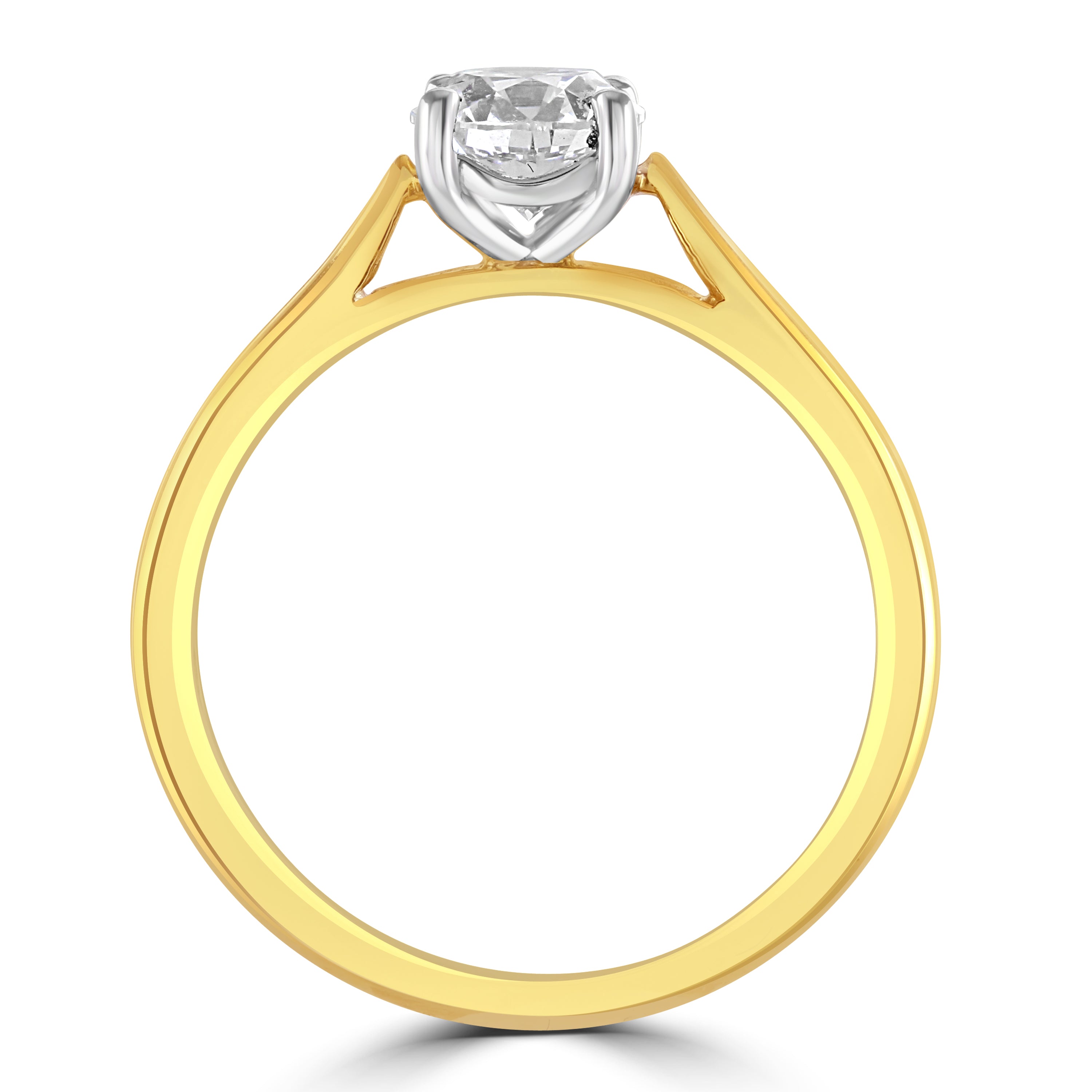 0.90ct Round Brilliant Cut Diamond Solitaire 18ct Yellow Gold Ring