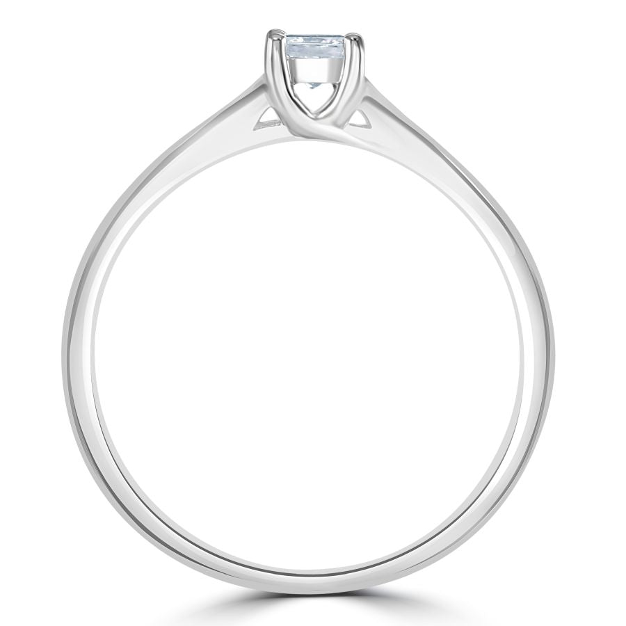 0.15ct Princess Cut Diamond Solitaire 18ct White Gold Ring