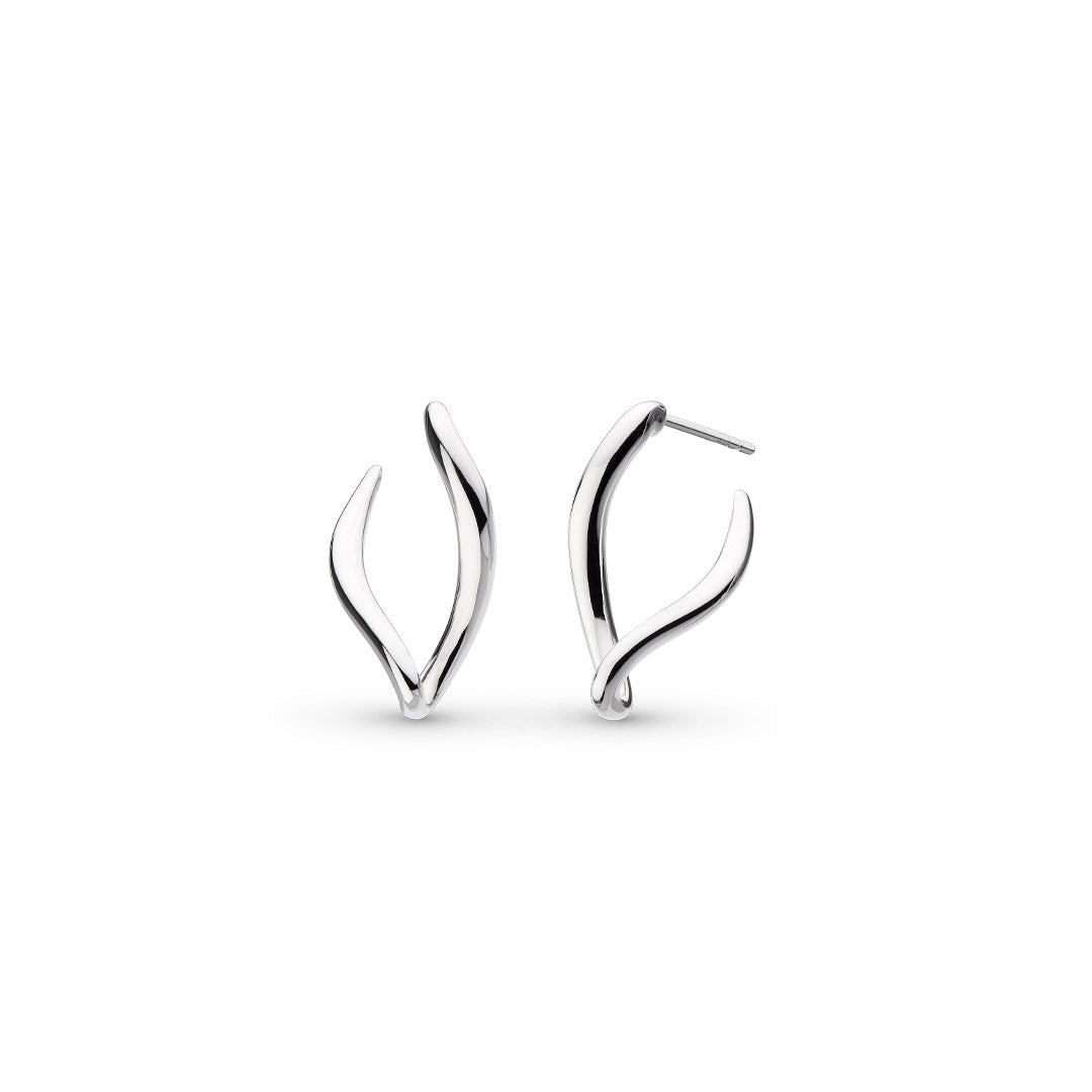 Silver Entwine Twine Link Hoop Earrings