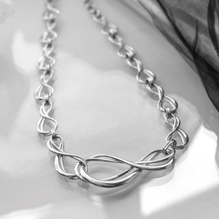 Silver Infinity Grande Link Collar Necklace