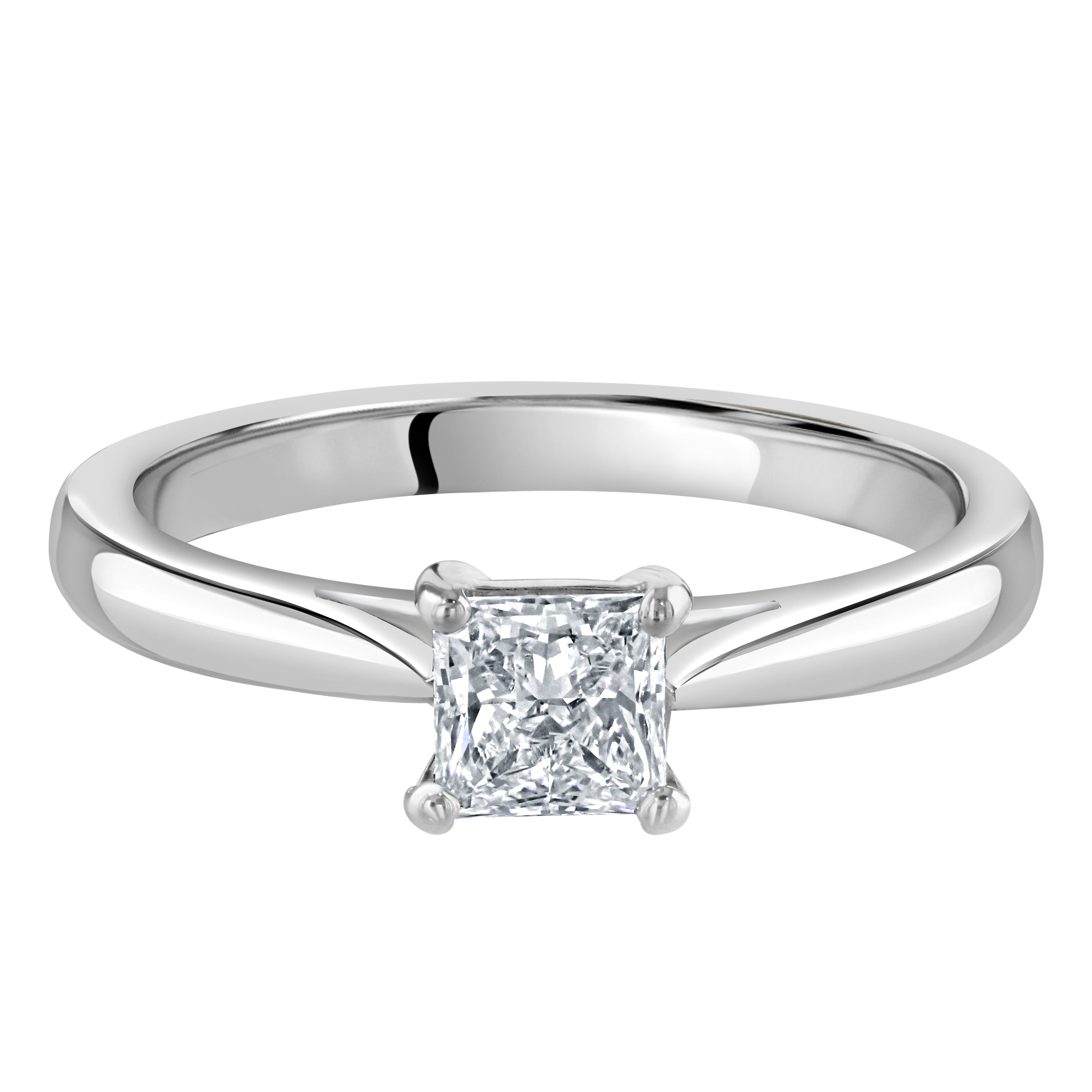 0.51ct Princess Cut Diamond Solitaire Platinum Ring