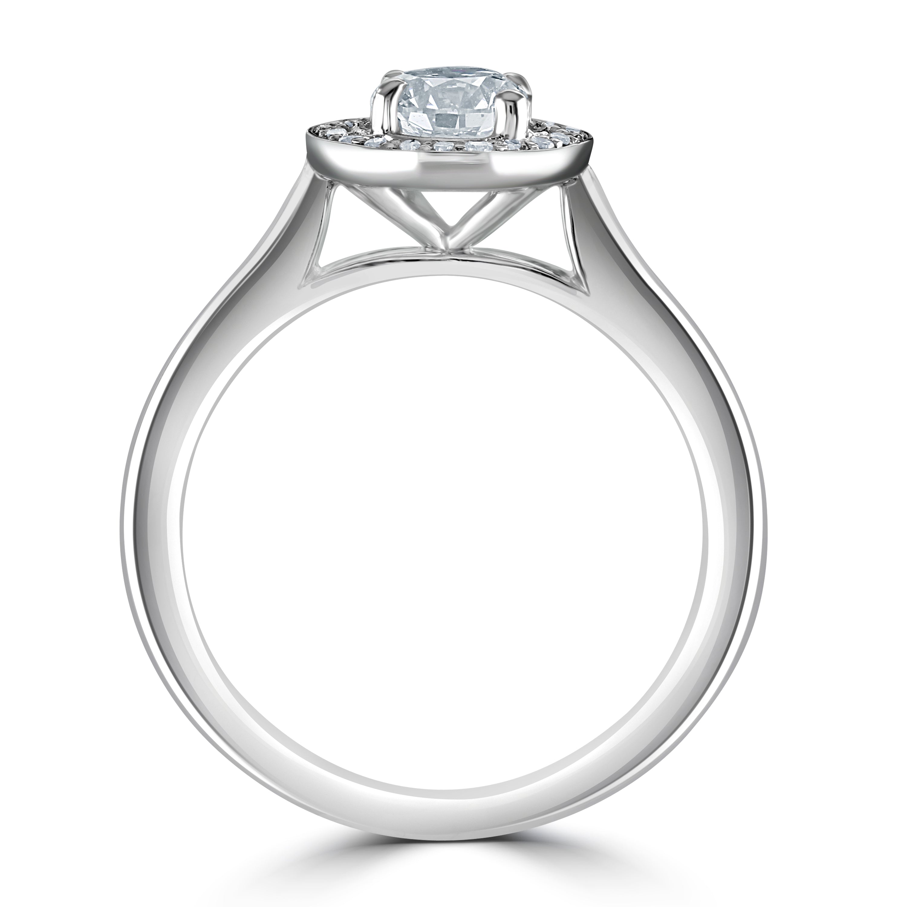 Platinum Round Brilliant Cut Diamond Halo Cluster Ring