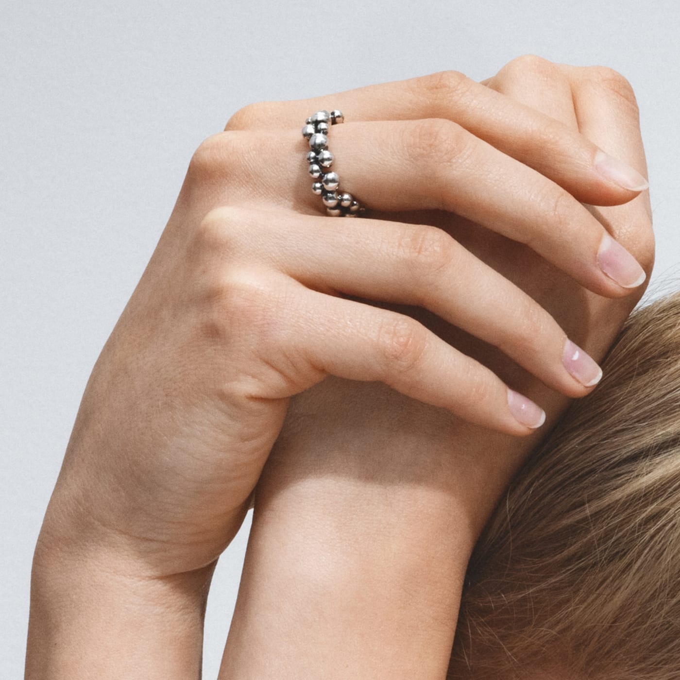 Silver Moonlight Grapes Ring