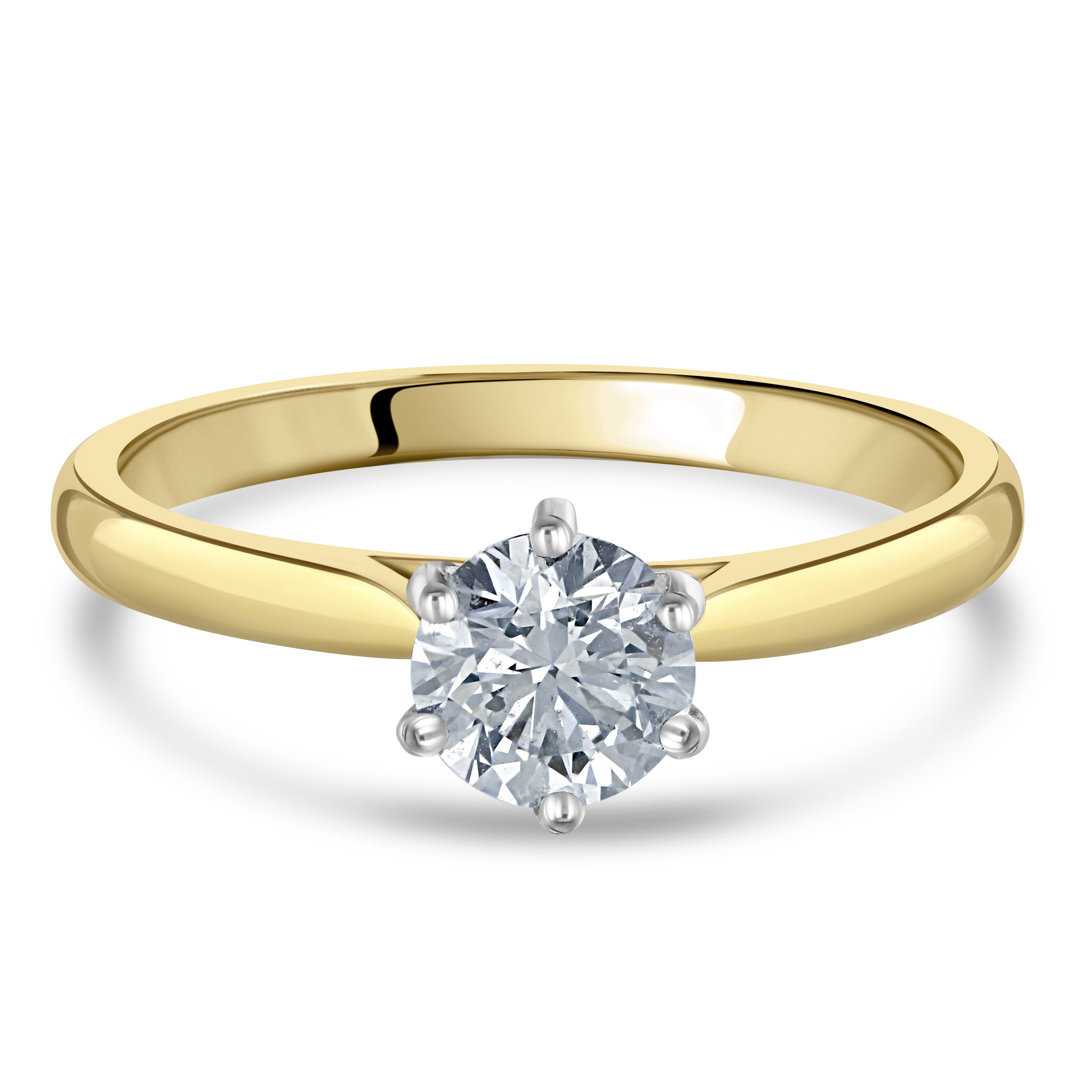 0.73ct Round Brilliant Cut Diamond Solitaire 18ct Yellow Gold Ring