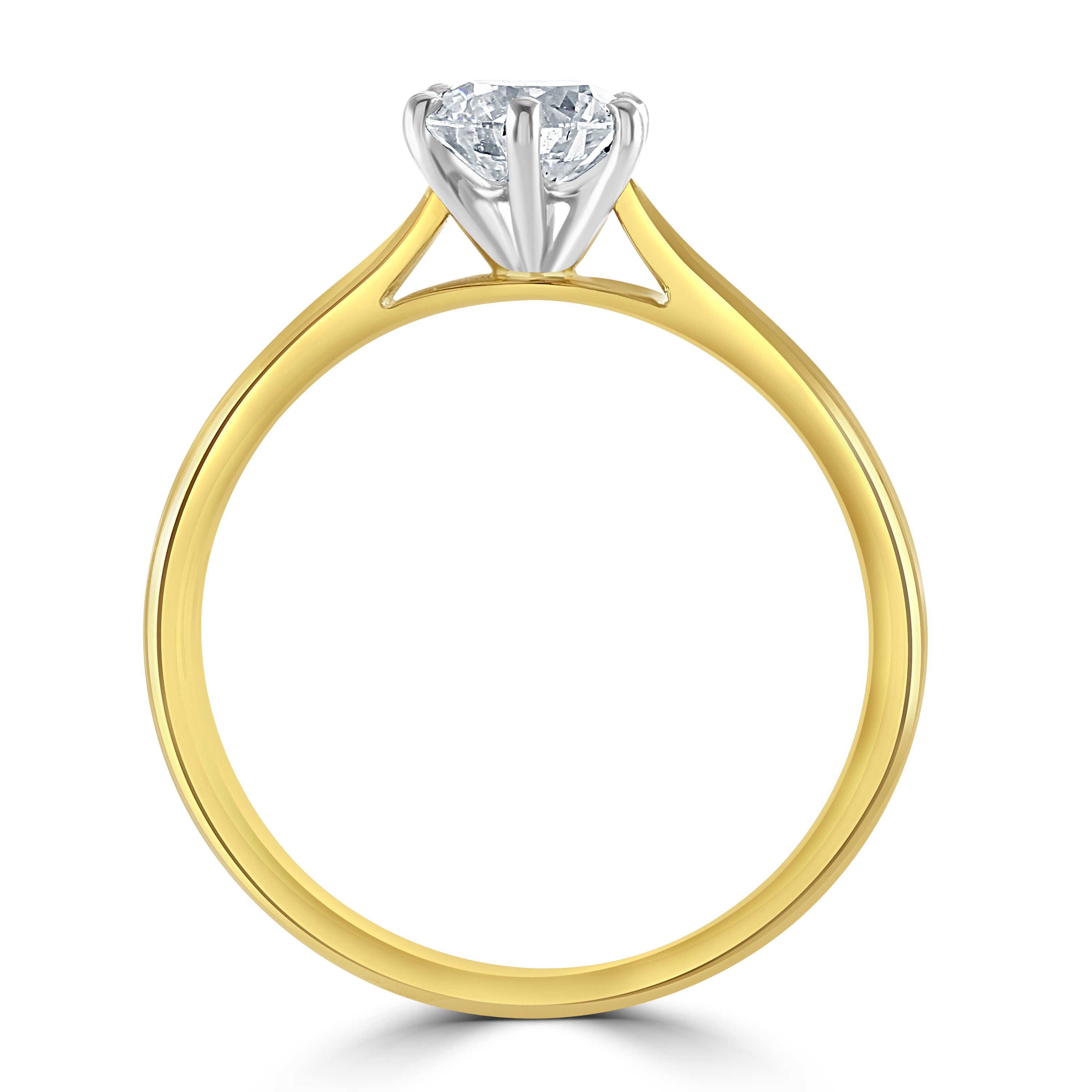 0.73ct Round Brilliant Cut Diamond Solitaire 18ct Yellow Gold Ring