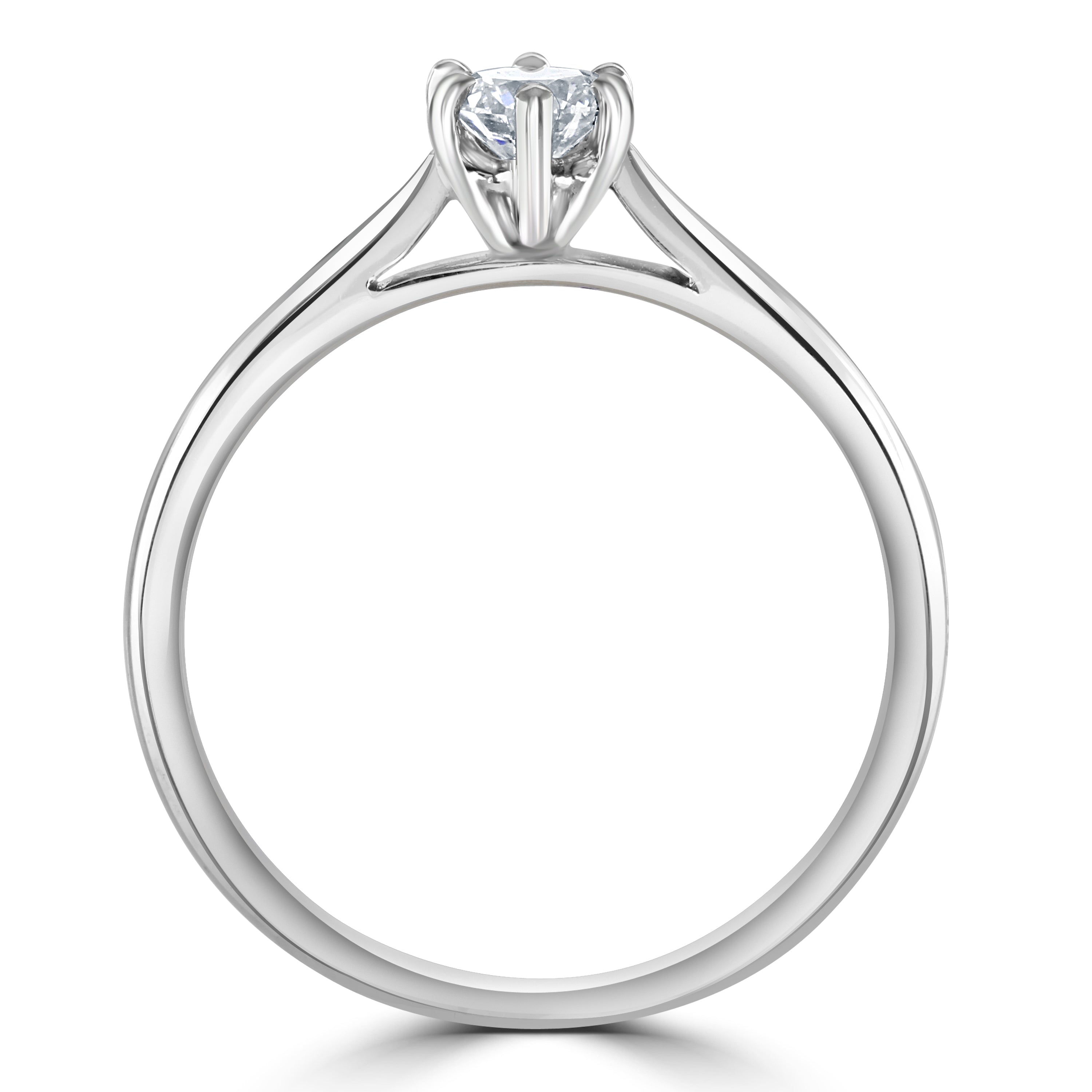 0.30ct Round Brilliant Cut Diamond Solitaire Platinum Ring