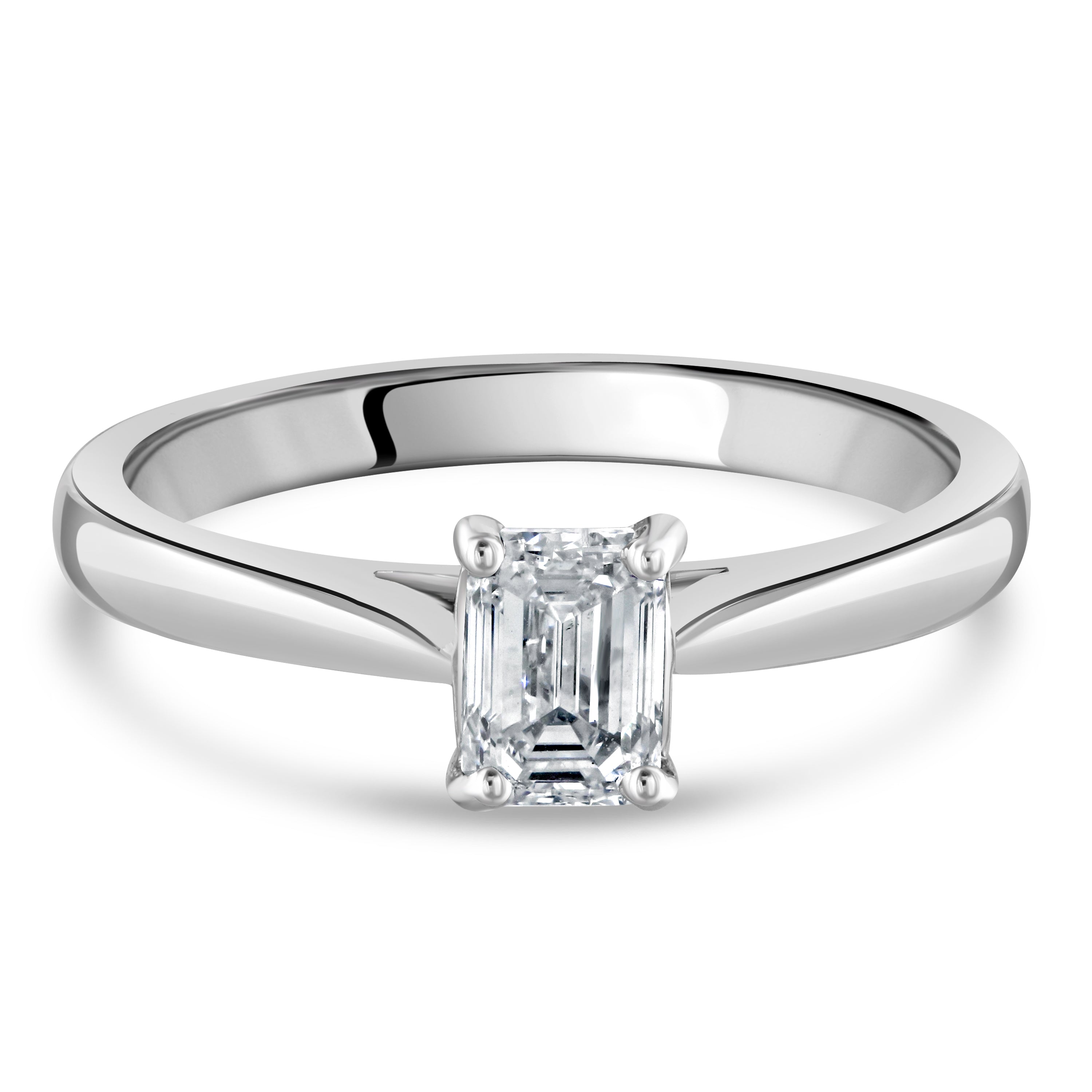 0.62ct Diamond Emerald Cut Solitaire Platinum Ring