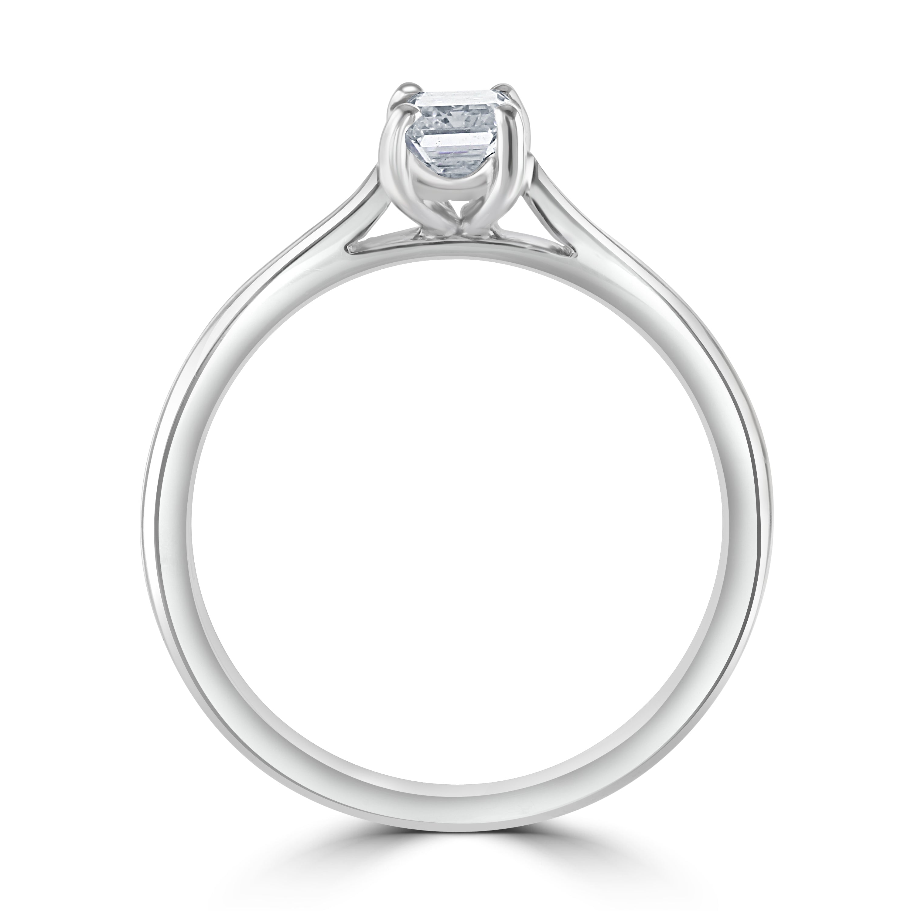 0.62ct Diamond Emerald Cut Solitaire Platinum Ring
