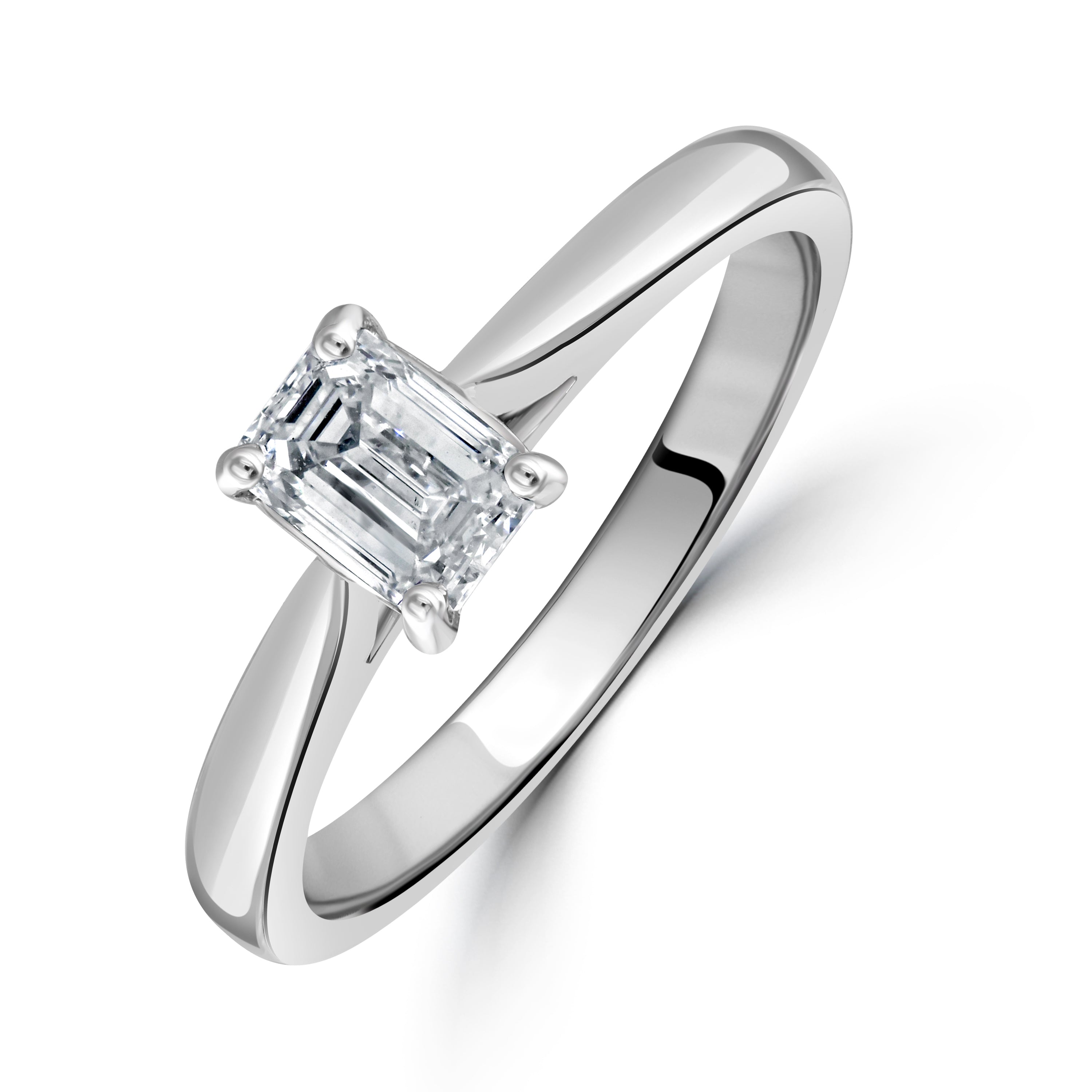 0.62ct Diamond Emerald Cut Solitaire Platinum Ring