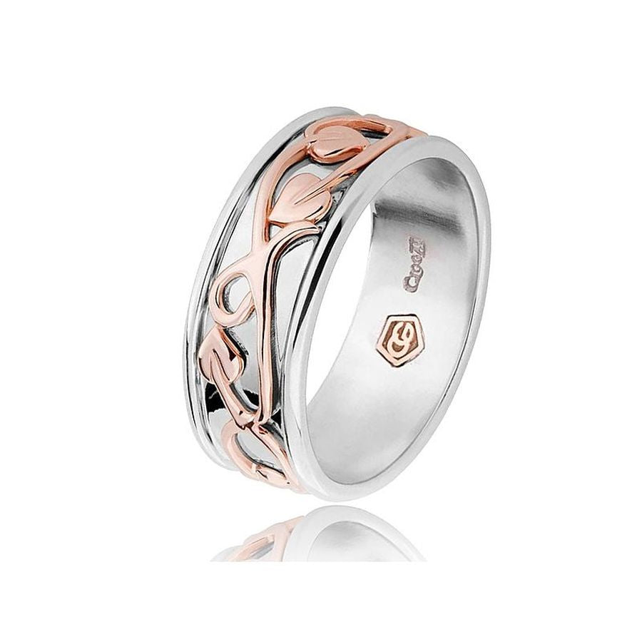 Silver and 9ct Rose Gold Tree of Life Ring