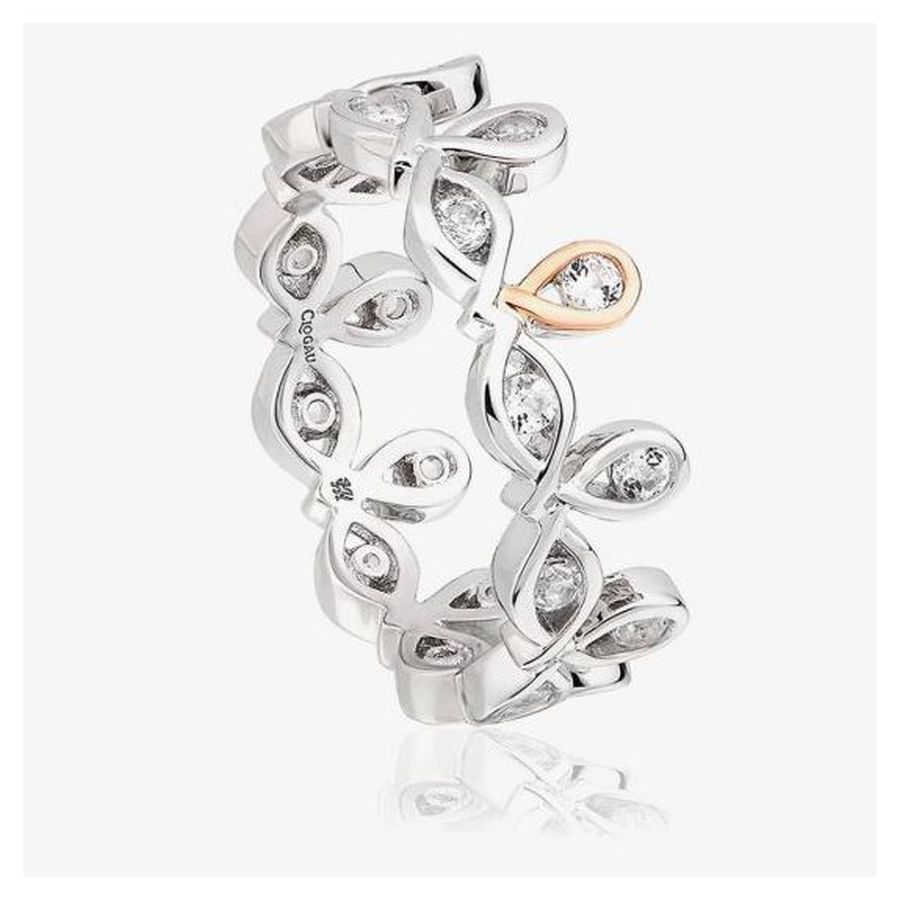 Silver and 9ct Rose Gold Royal Crown Wht Top Ring