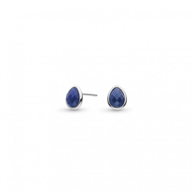 Silver Coast Pebble Azure Lapis Lazuli Set Stud Earrings