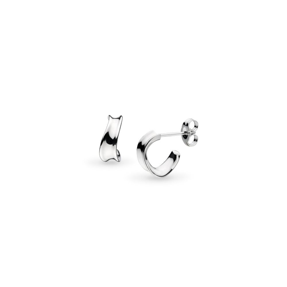Silver Serenity Semi Hoop Stud Earrings