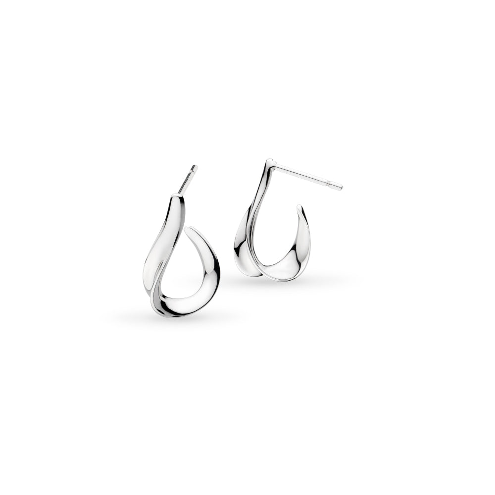 Silver Serenity Grande Semi Hoop Drop Earrings