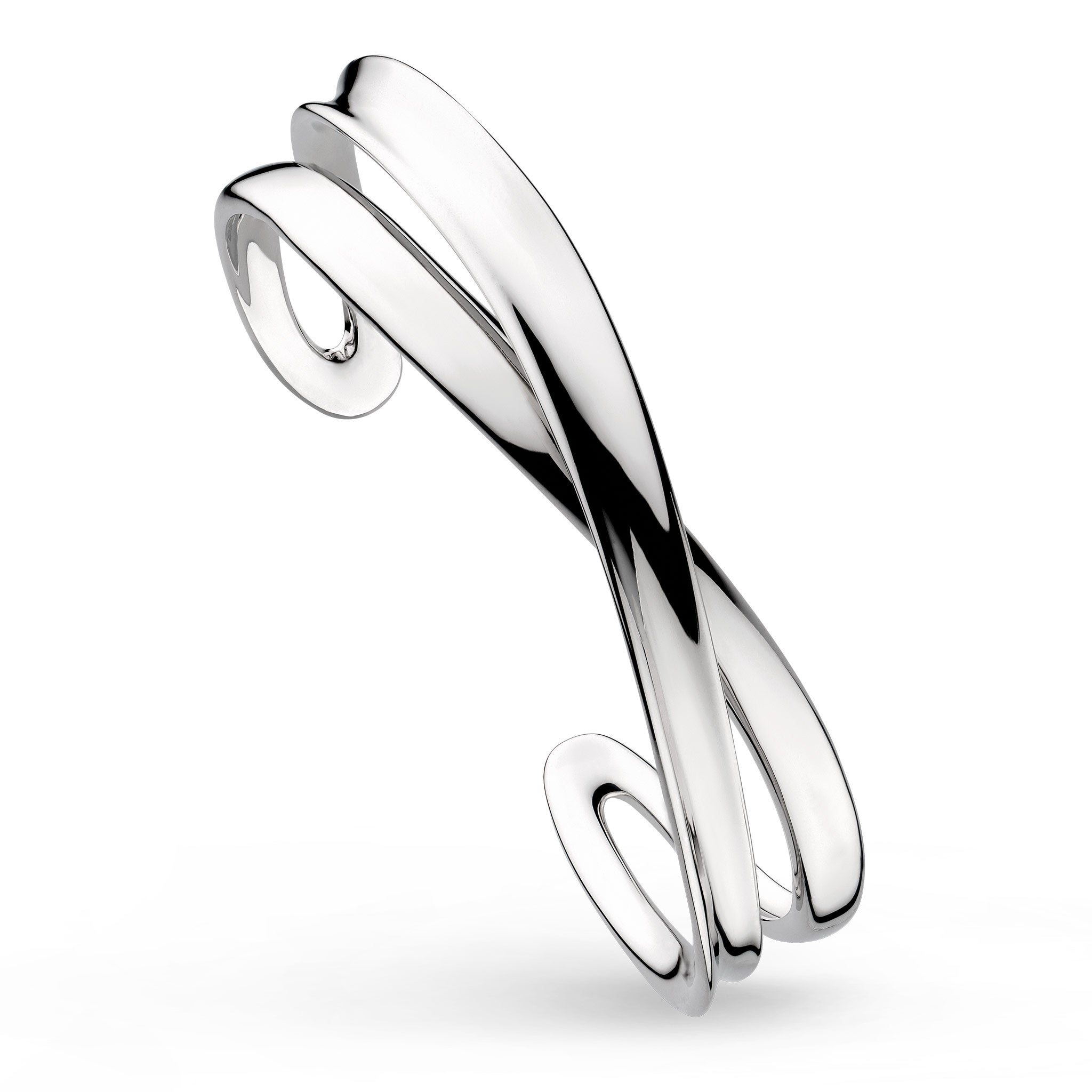 Silver Serenity Grande Crossover Cuff Bangle
