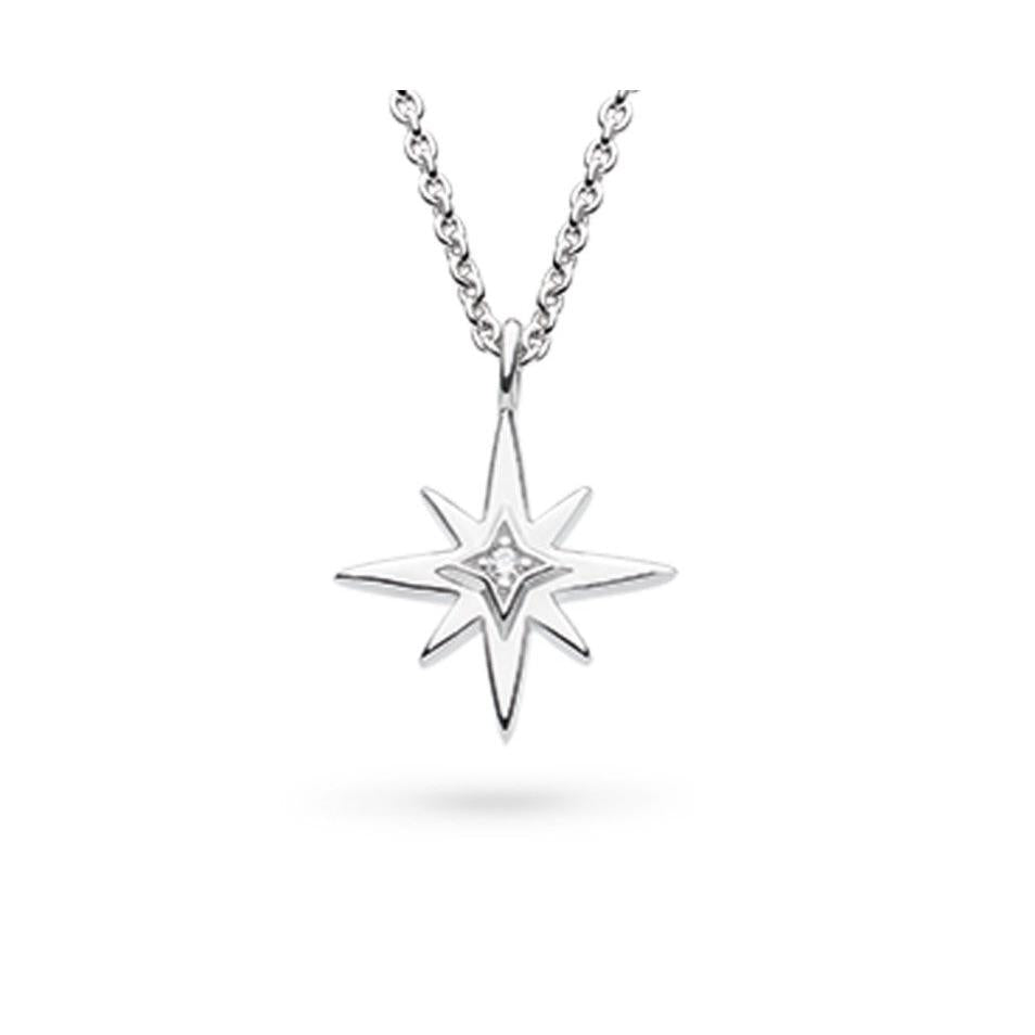 Silver Celeste North Star Cubic Zirconia Set Midi 18" Necklace