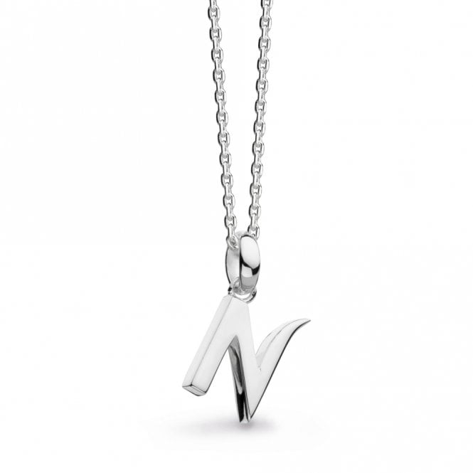 Silver Signature Skript Capital N 18" Necklace