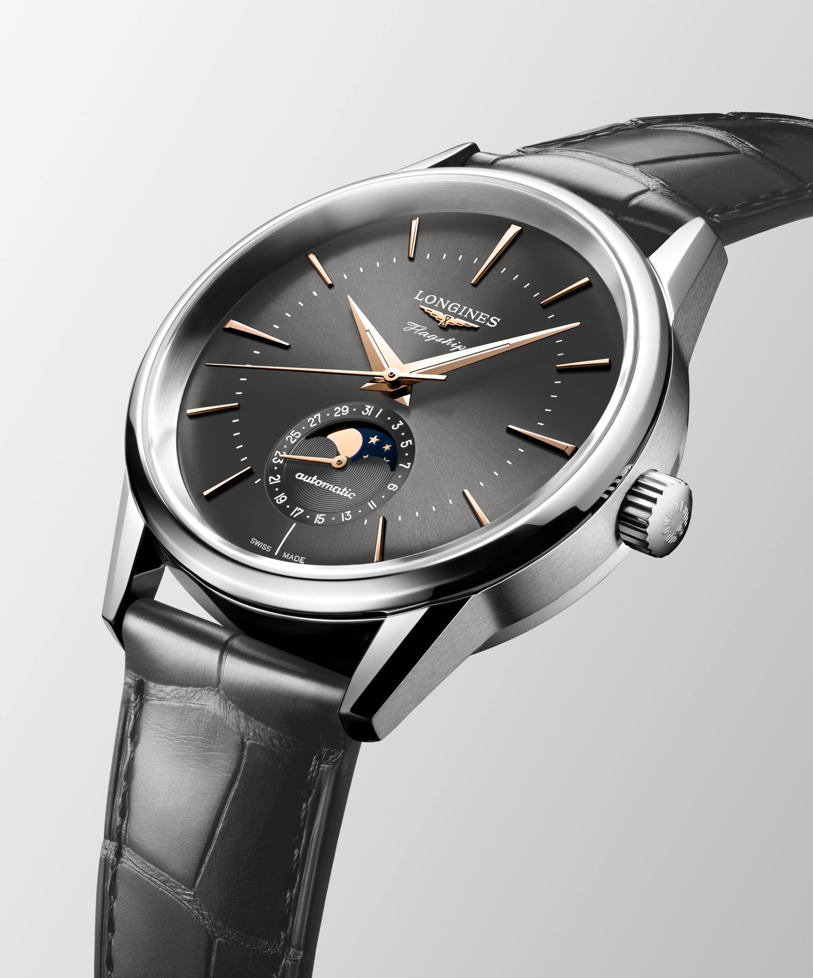 SS Flagship Heritage Anthracite Moonphase strap