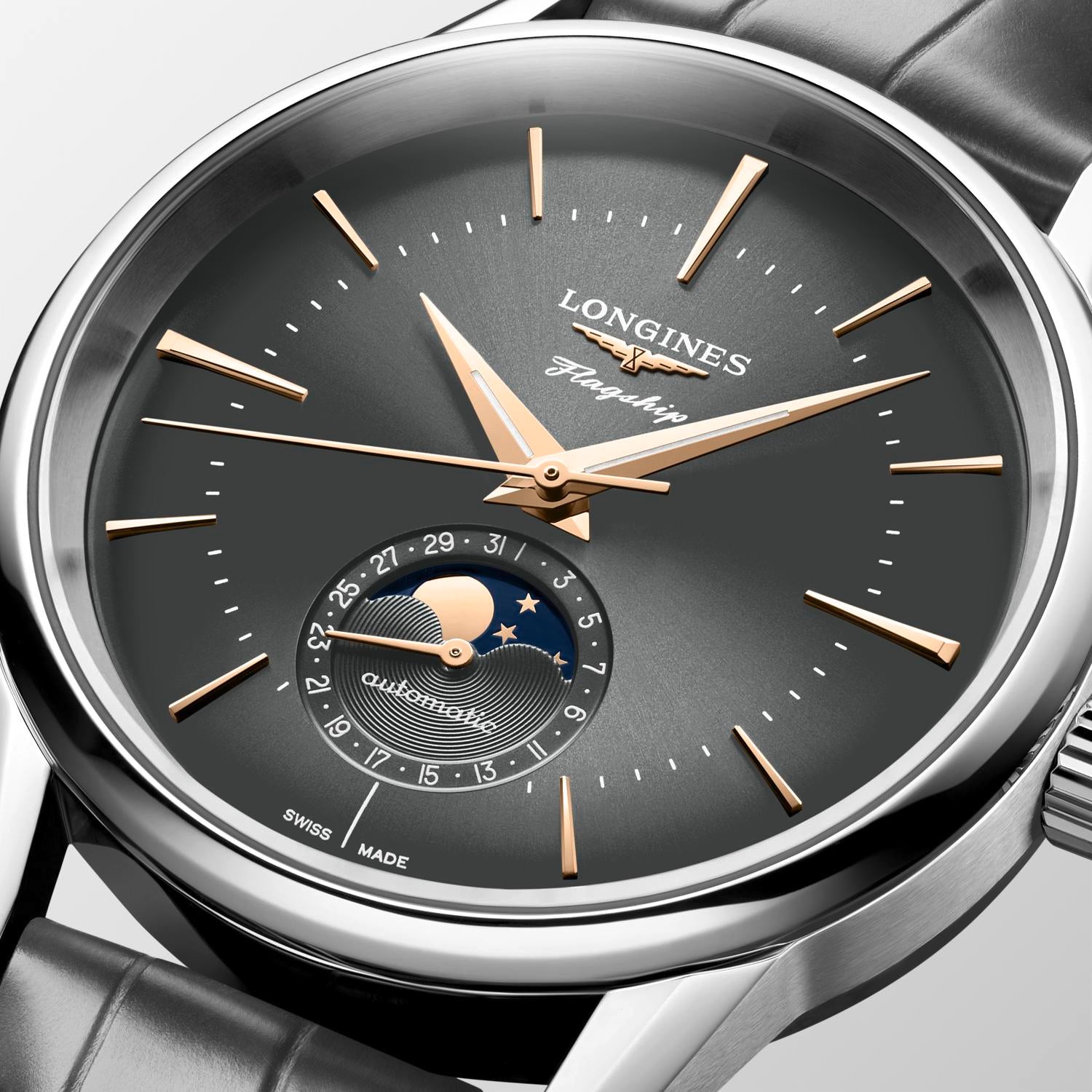 SS Flagship Heritage Anthracite Moonphase strap