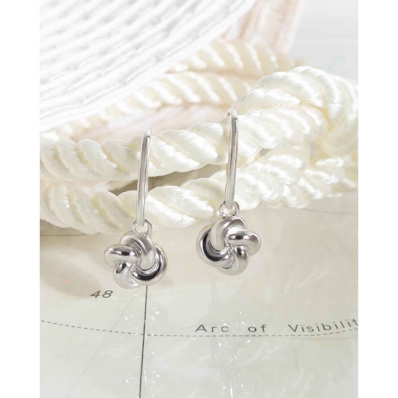 KH Silv Marina Tide Knot Drop Earrings
