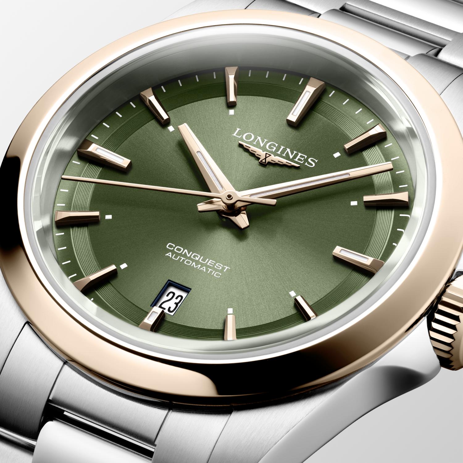 Conquest GRN dial RGold Bezel