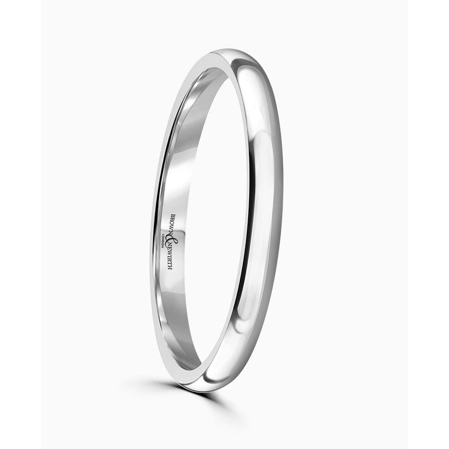 Platinum 2mm Lightweight Court Wedding Band