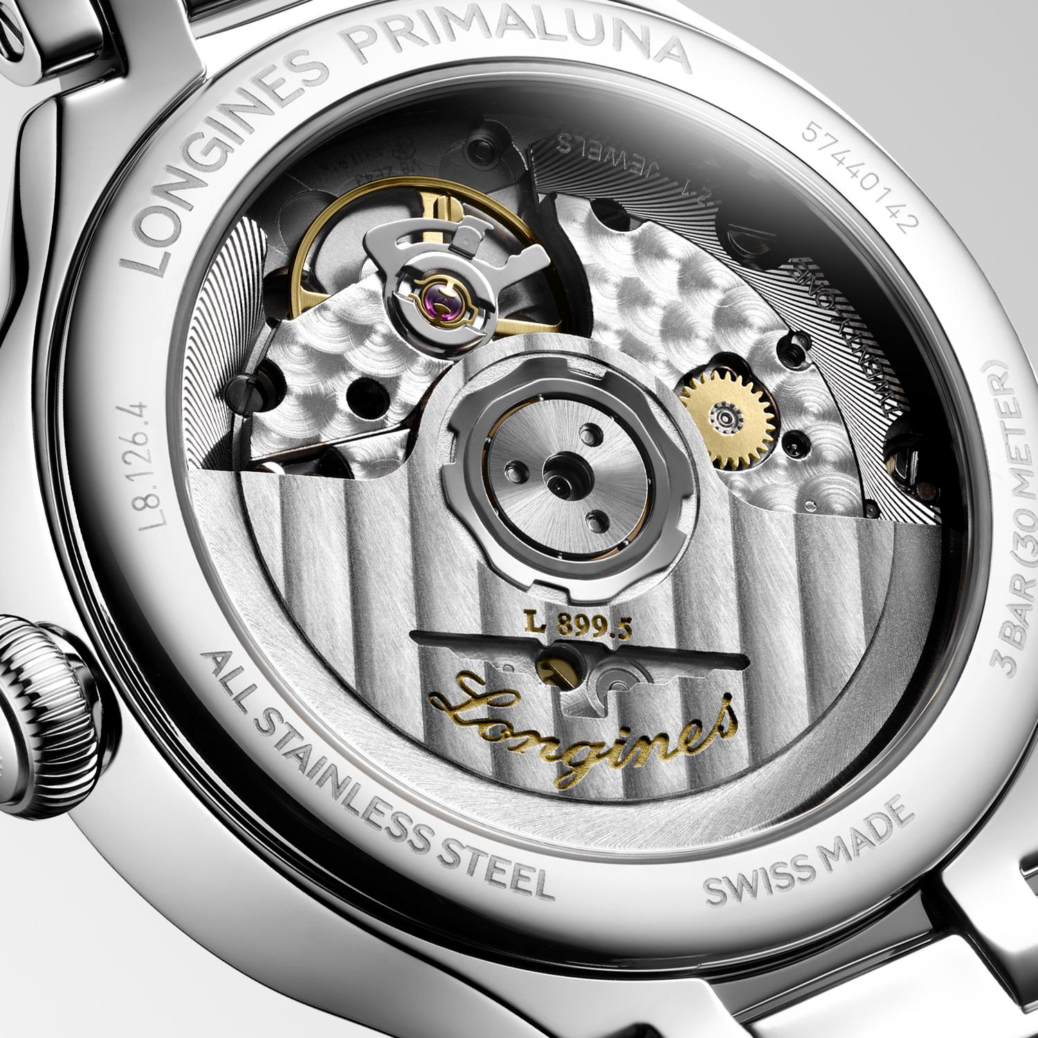 Primaluna moonphase auto mop dia dot ss strap watch
