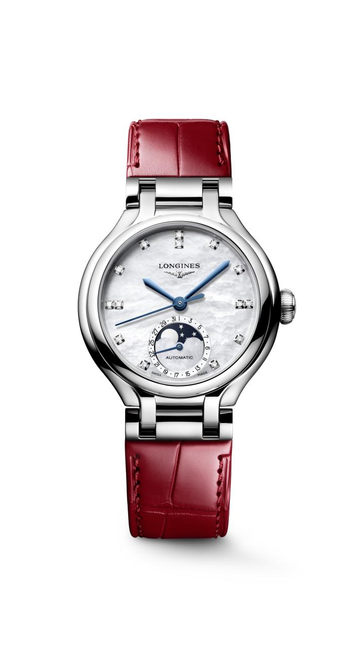 Primaluna moonphase auto mop dia dot ss strap watch