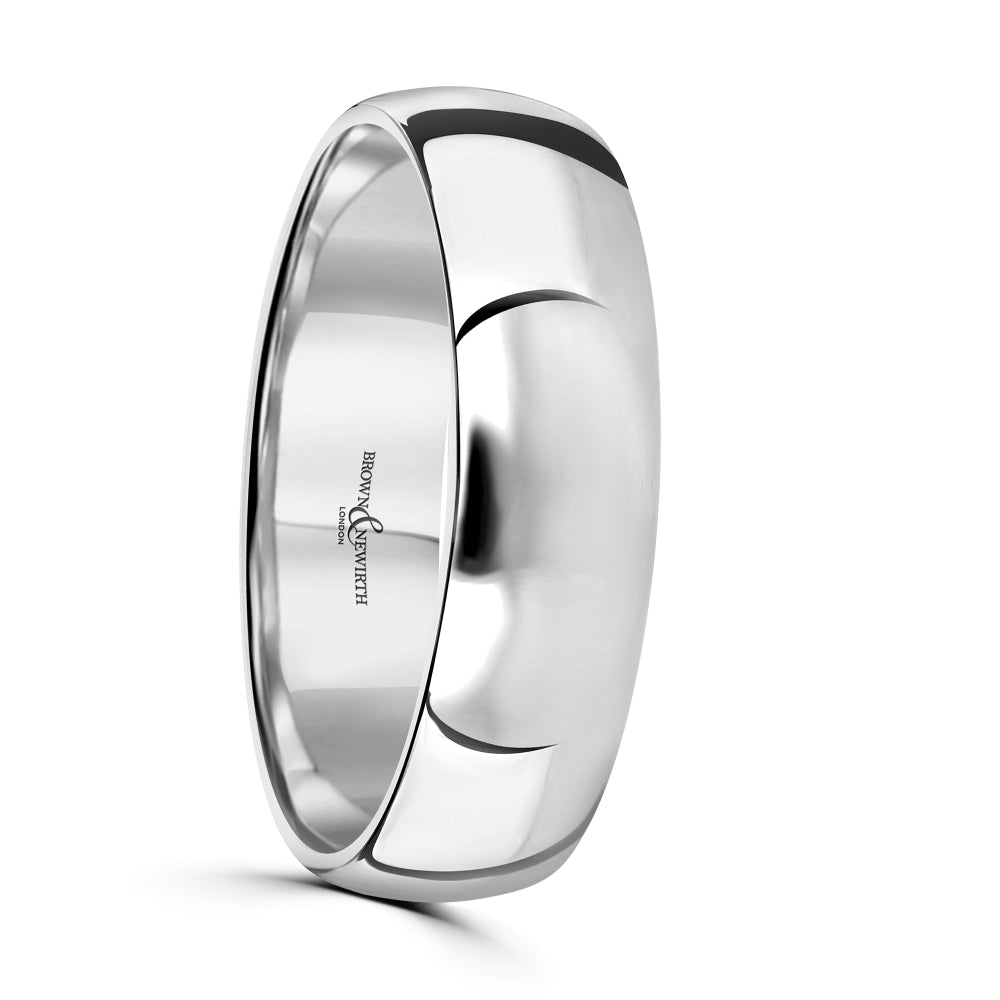 Platinum 6mm Lightweight Court Wedding Band