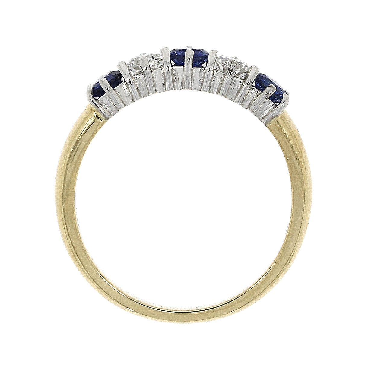 18ct Yellow gold Sapphire and Diamond Five stone ring