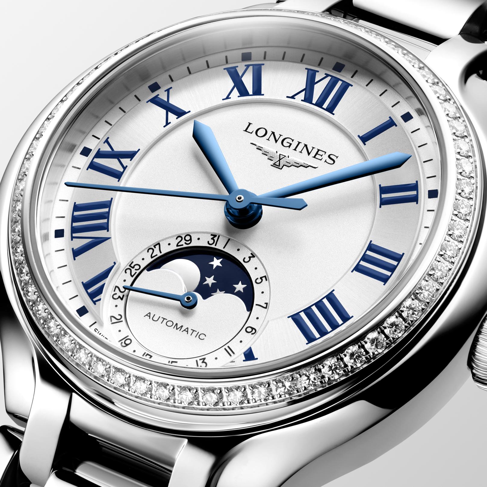 PrimaLuna moonphase Diamond Bezel Watch Bracelet.
