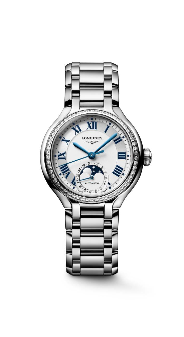 PrimaLuna moonphase Diamond Bezel Watch Bracelet.