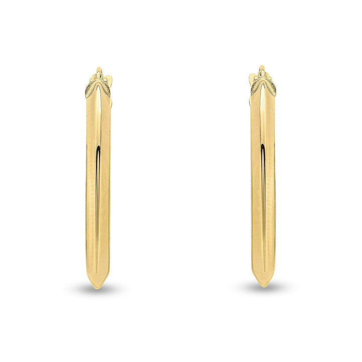 18ct Yellow Gold Knife Edge Hoop Earrings 25mm
