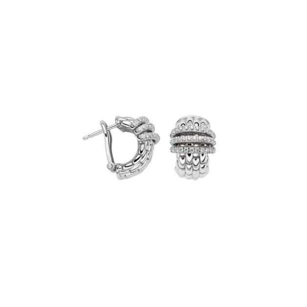 18ct White Gold Panorama Diamond Set Earrings